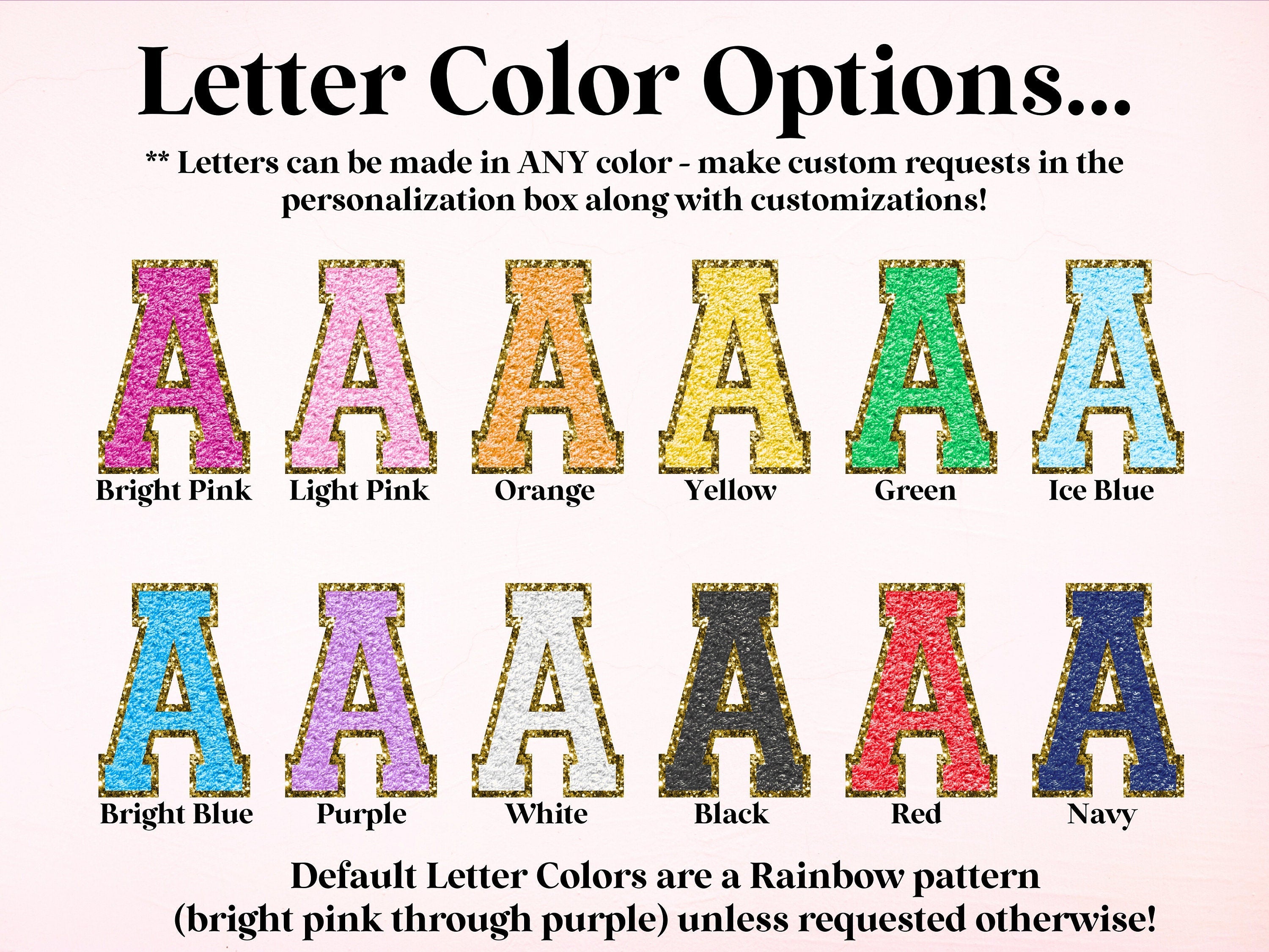 Preppy Patch Glitter Letter Custom Party Banner Backdrop