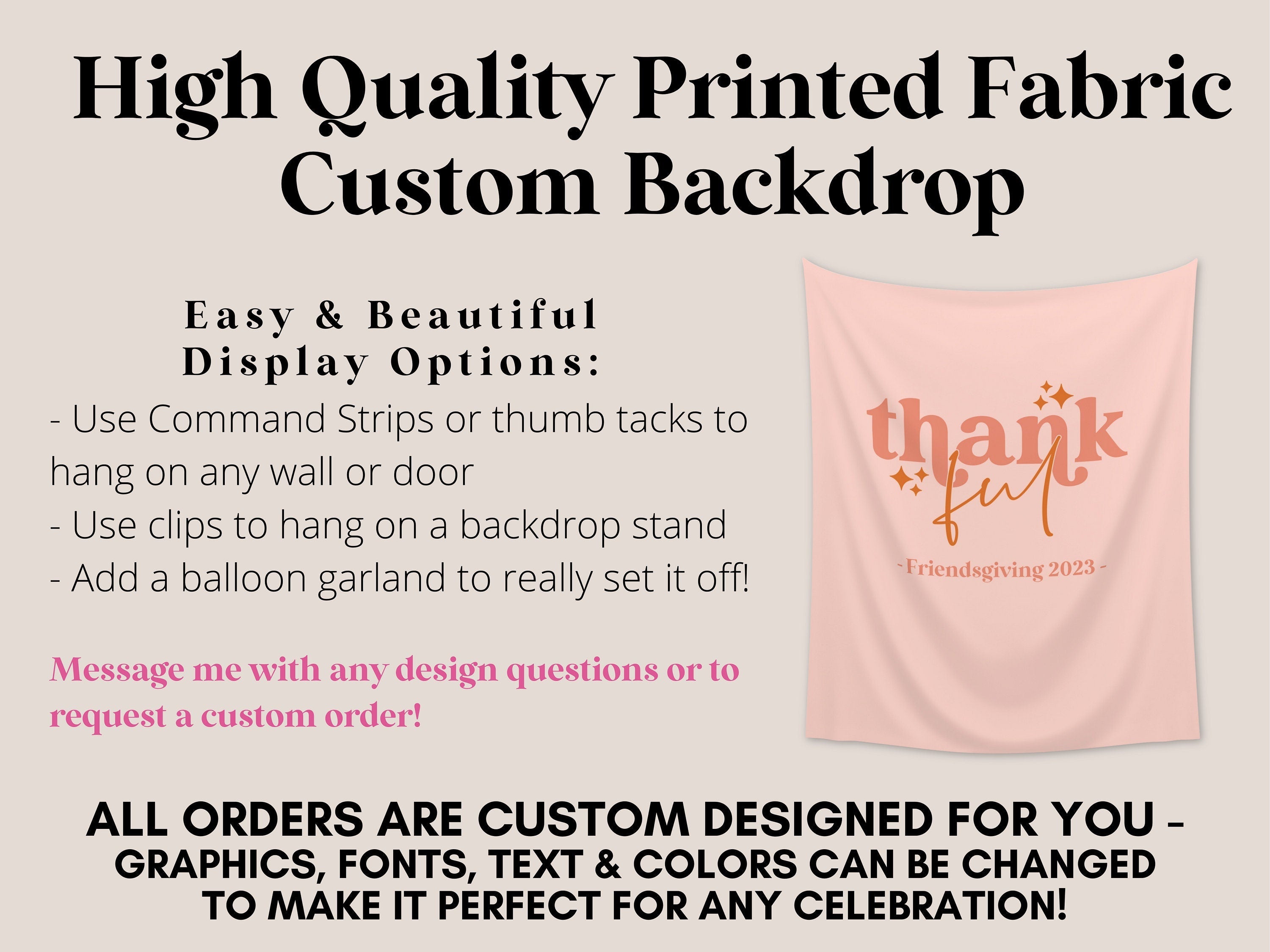 Retro Thankful Custom Thanksgiving Banner