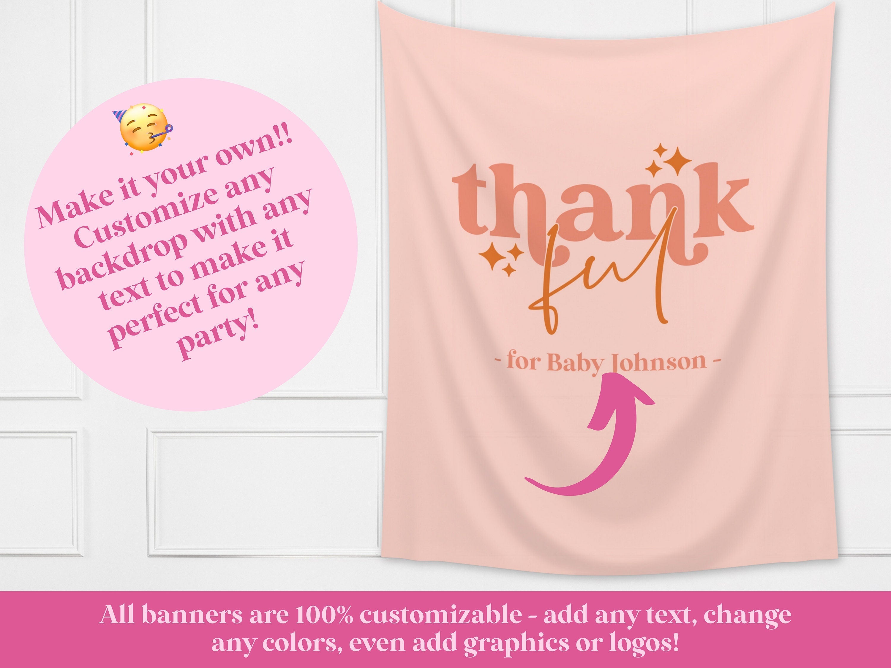 Retro Thankful Custom Thanksgiving Banner