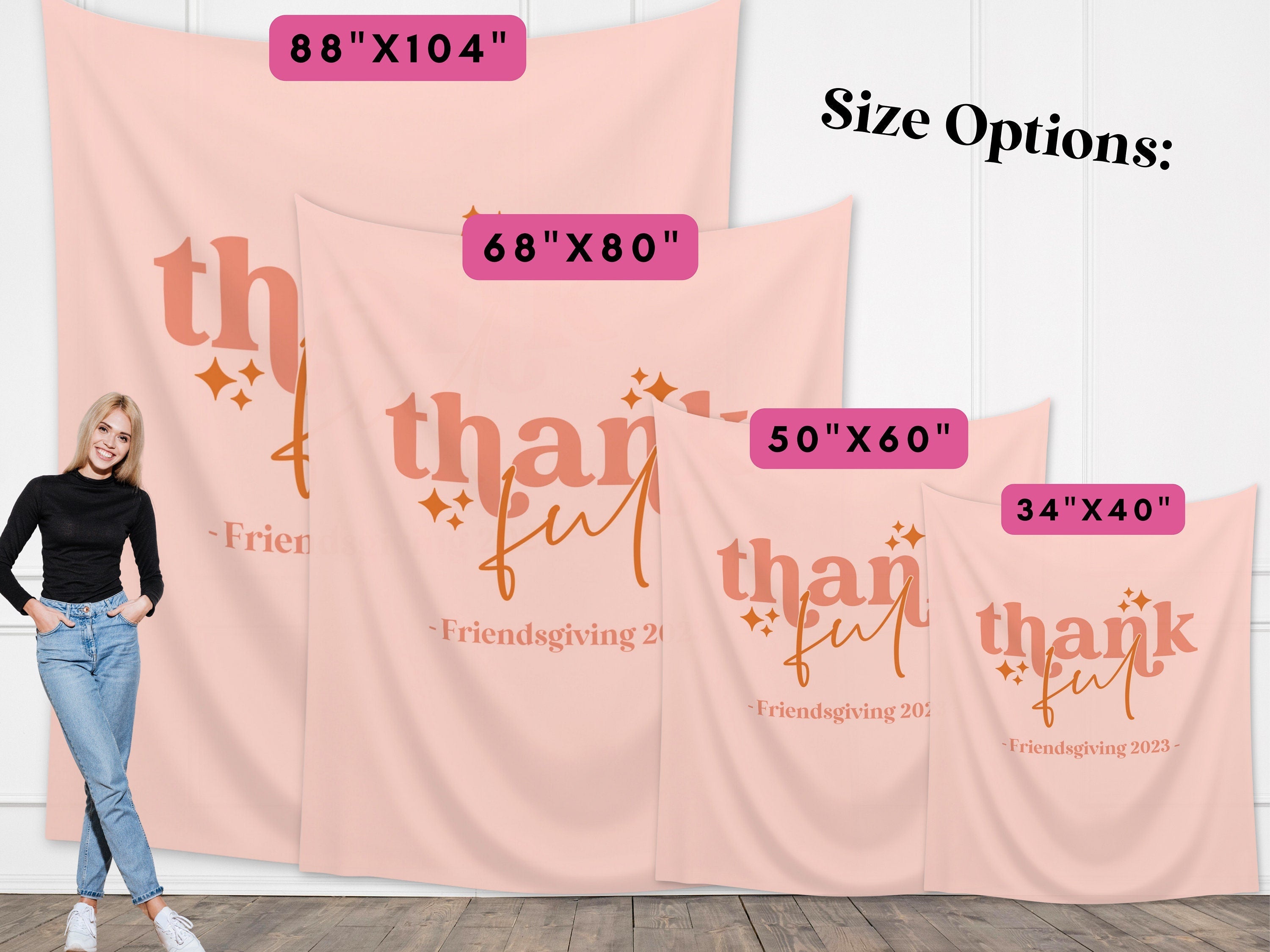 Retro Thankful Custom Thanksgiving Banner