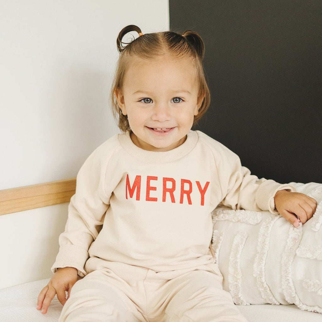 Merry Organic Cotton Crewneck Sweatshirt - Cream