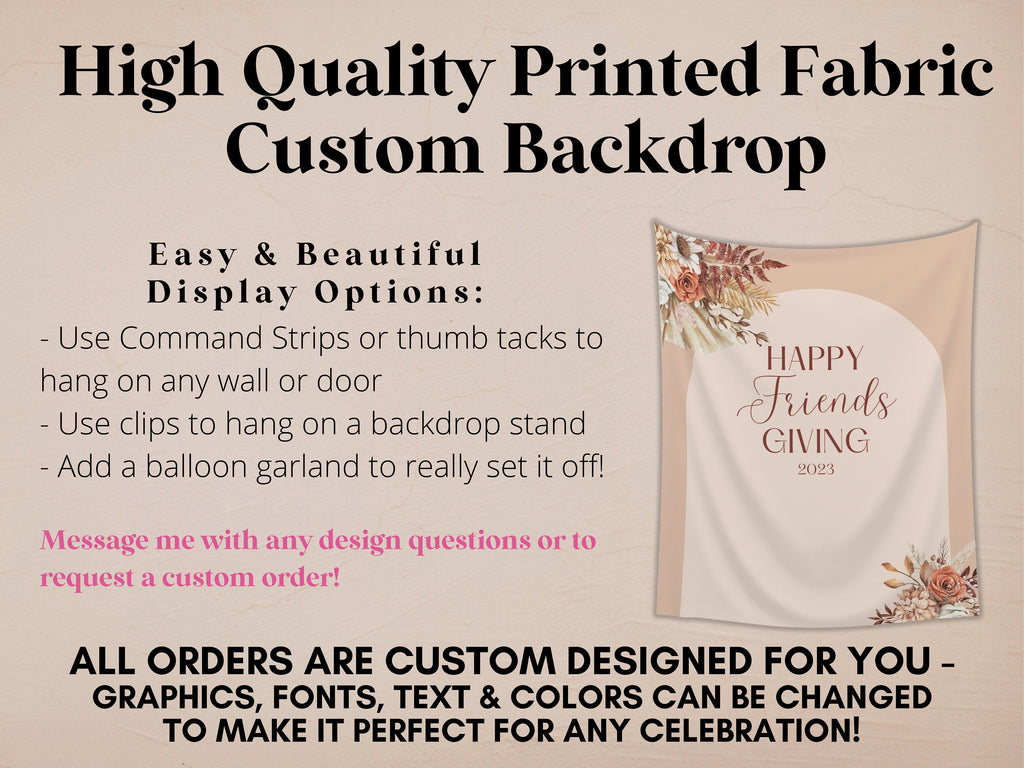 Happy Friendsgiving Boho Floral Arch Banner