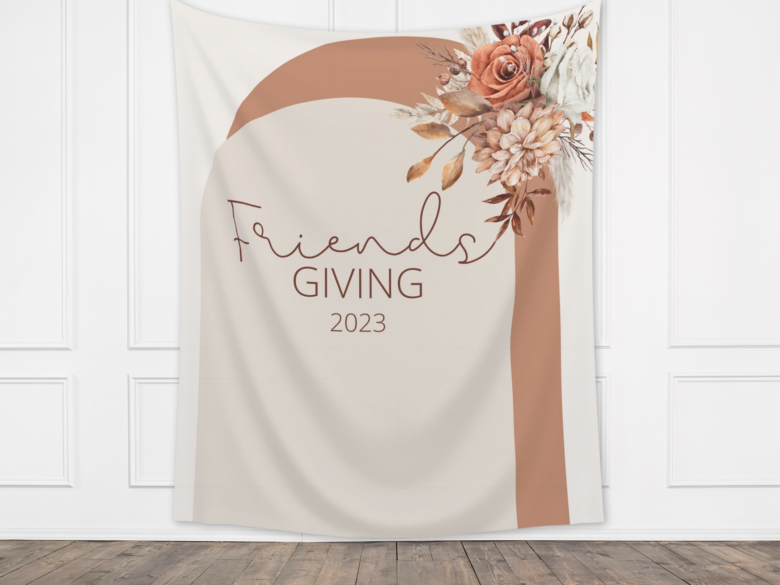 Thanksgiving Boho Arch Fall Floral Banner