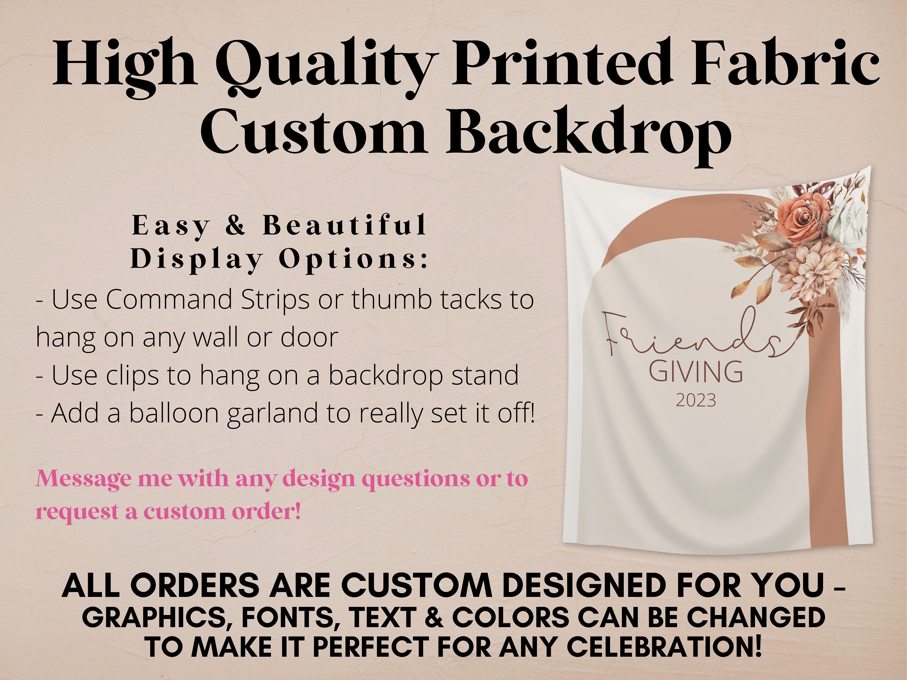 Thanksgiving Boho Arch Fall Floral Banner