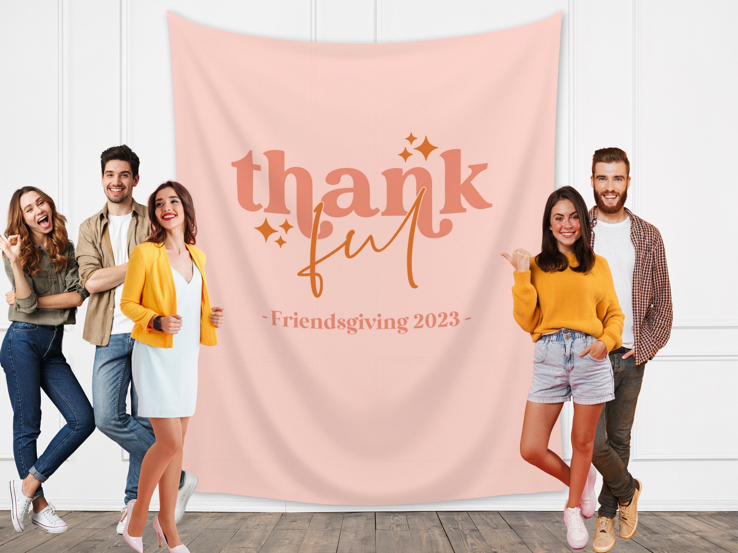 Retro Thankful Custom Thanksgiving Banner