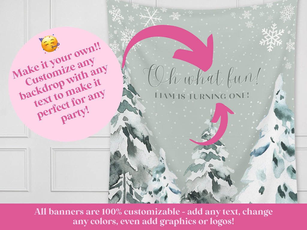Baby It's Cold Outside Custom Baby Shower Banner | December Party Backdrop for Balloon Garland | Snowflake Winter Theme Baby Shower Décor