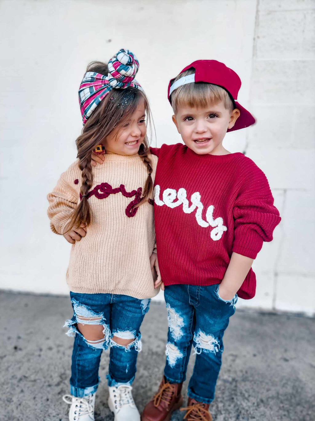 Joy Hand Embroidered Christmas Sweater - Infant Sizes