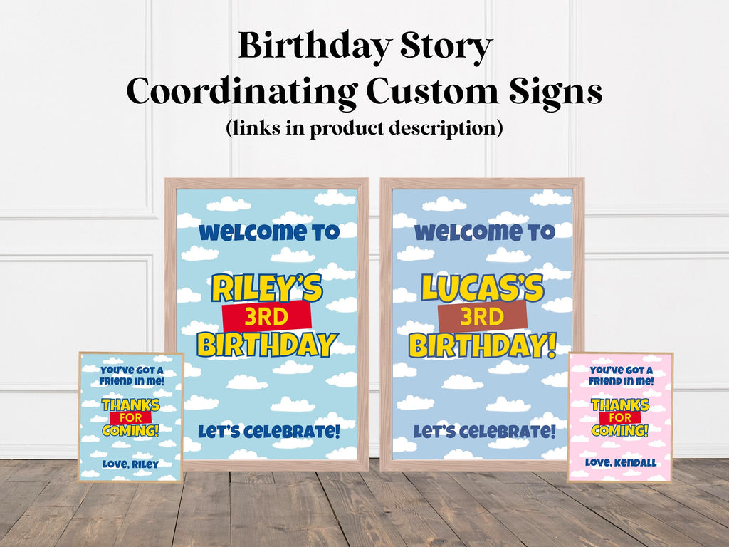 Toy Story Inspired Clouds Custom Banner Backdrop