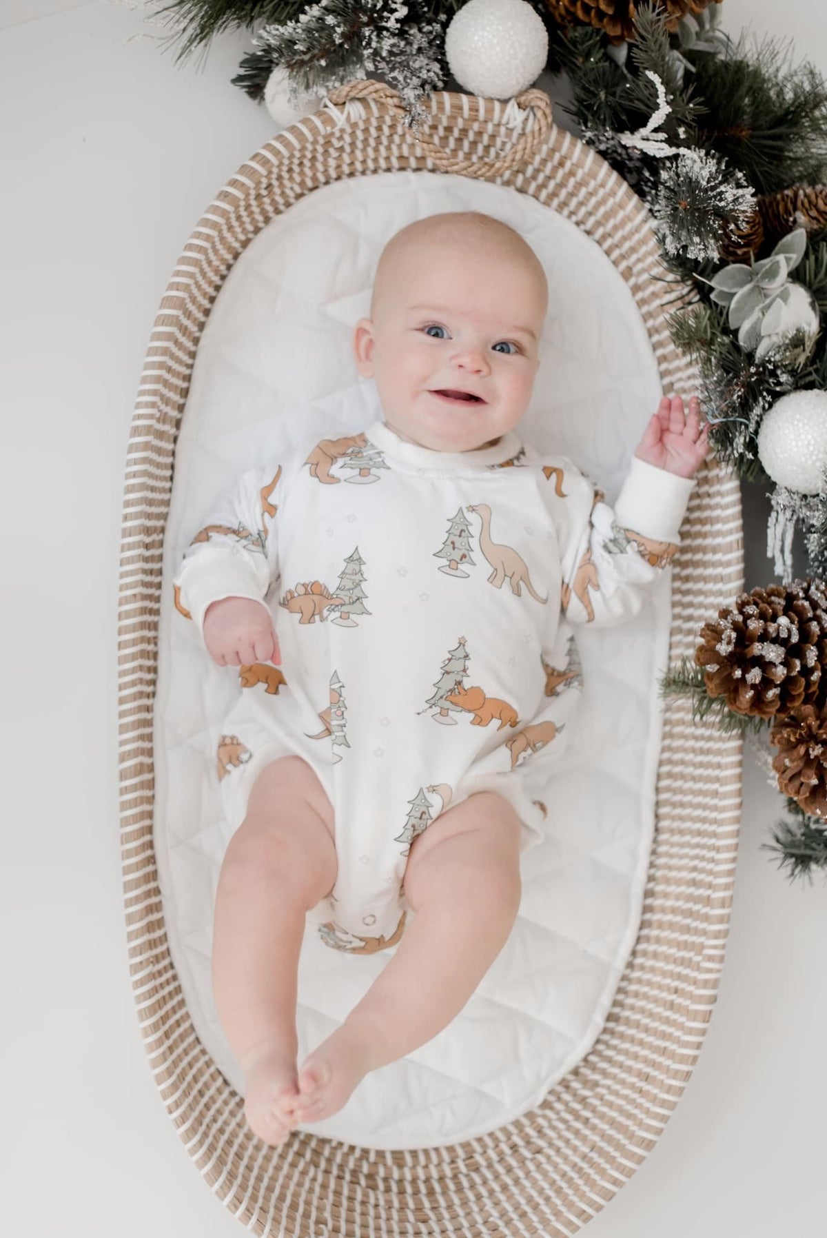 Christmas Tree-Rex Bamboo Bubble Romper