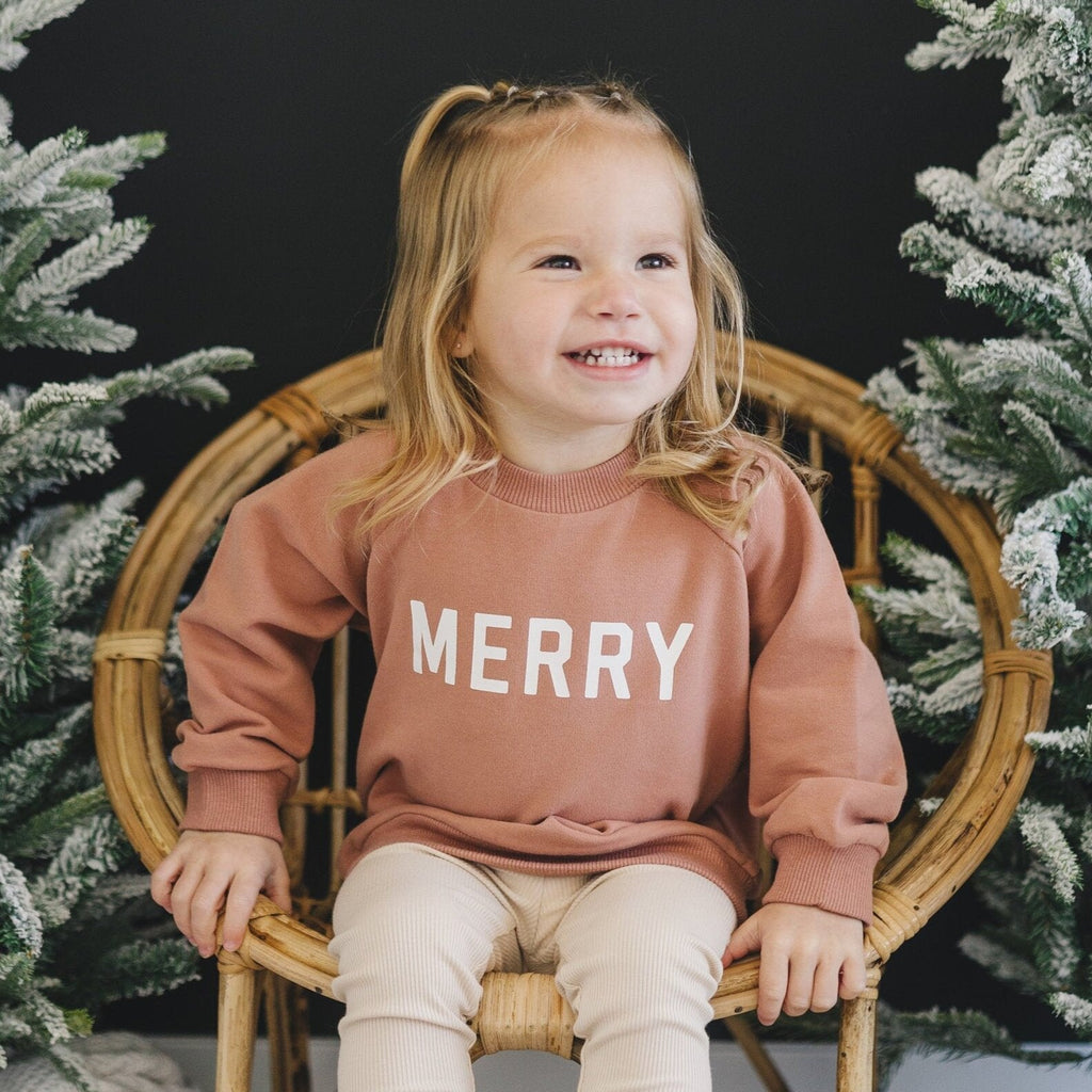 Merry Organic Cotton Crewneck Sweatshirt - Red