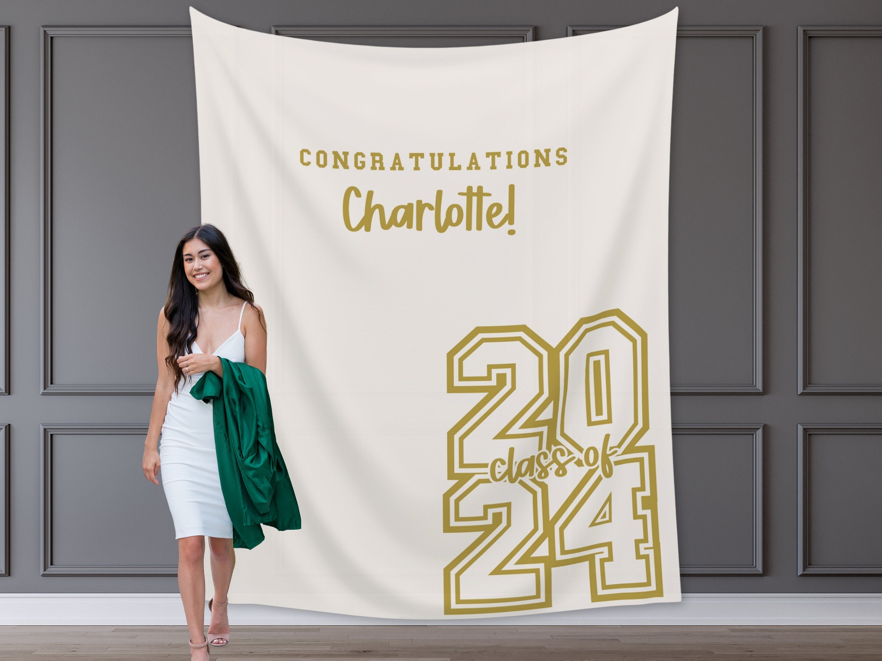 Varsity Letters Class of 2025 Graduation Party Banner Backdrop