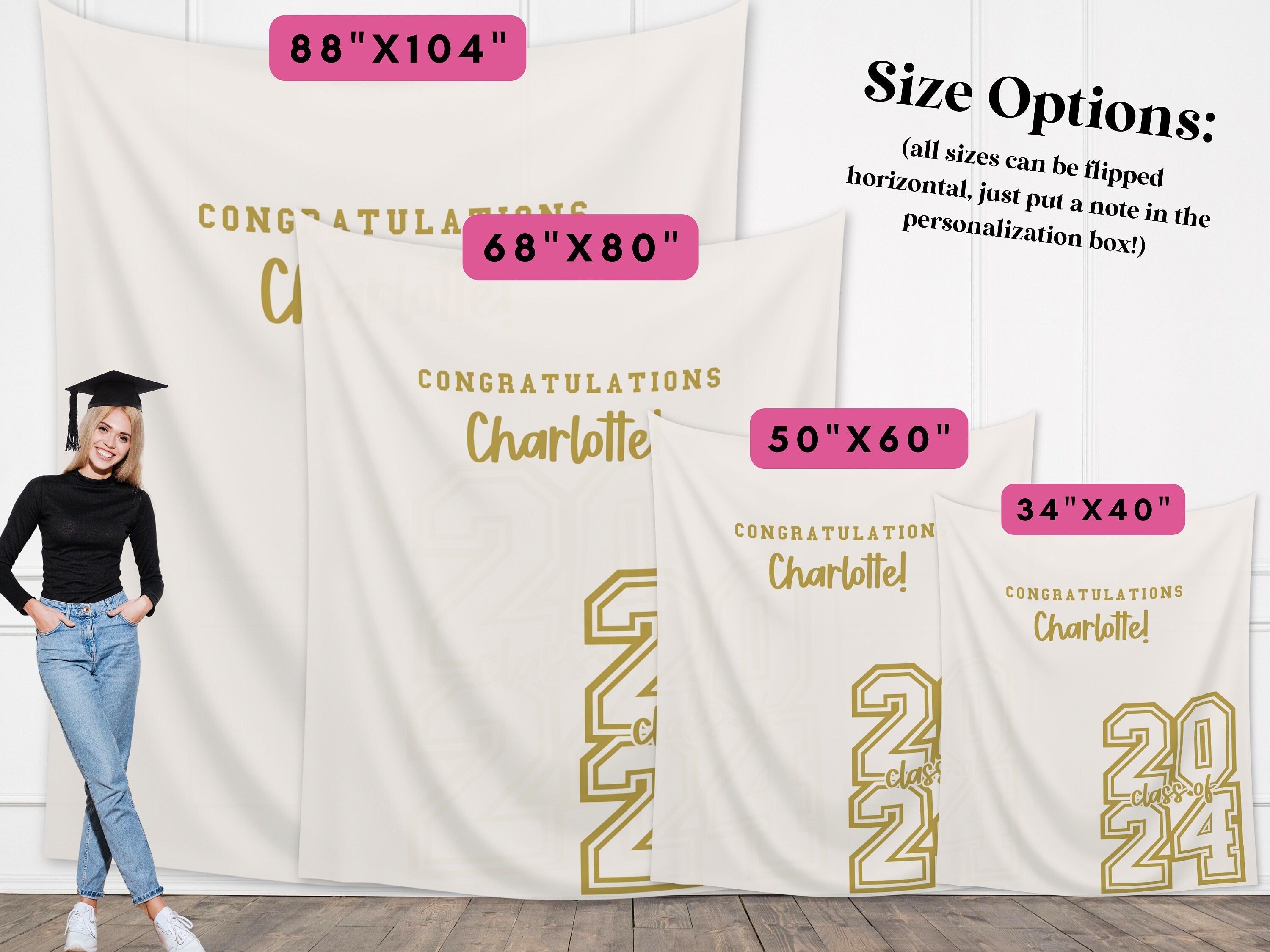 Varsity Letters Class of 2025 Graduation Party Banner Backdrop