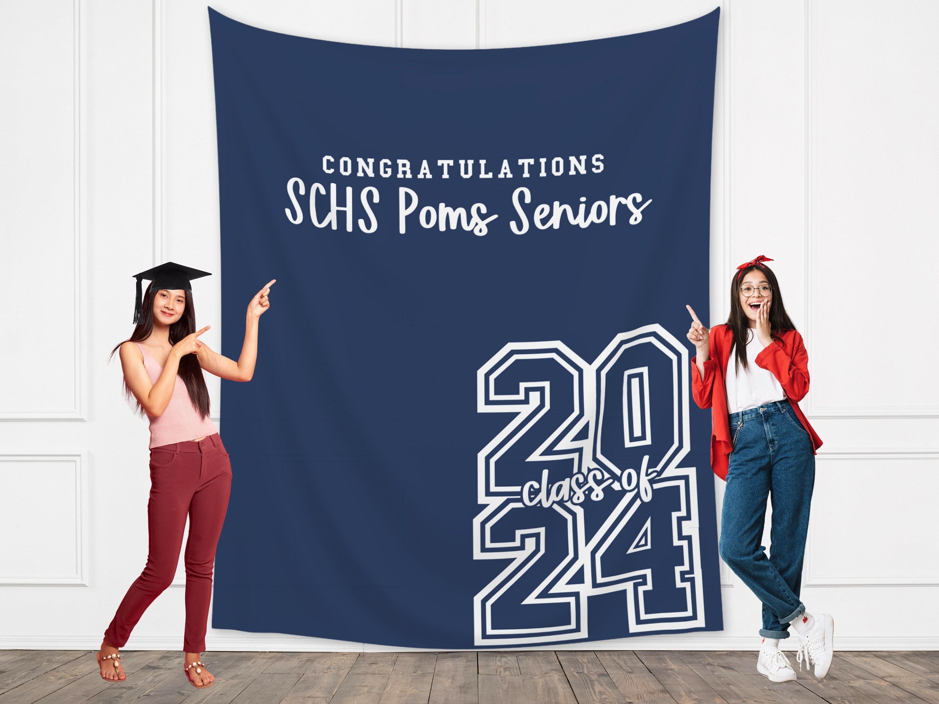 Varsity Letters Class of 2025 Graduation Party Banner Backdrop