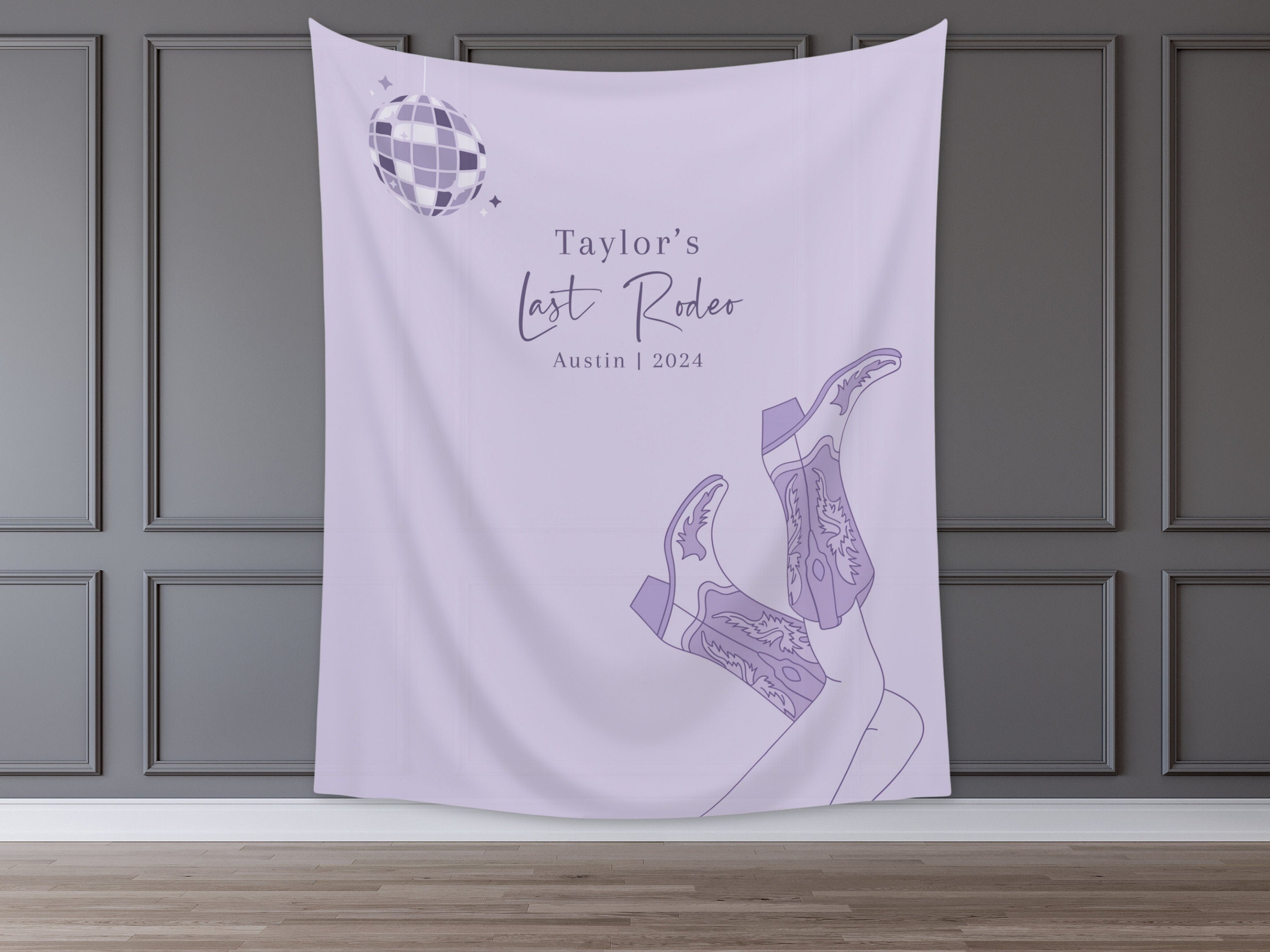 The Disco Cowgirl Custom Bachelorette Party Banner Backdrop