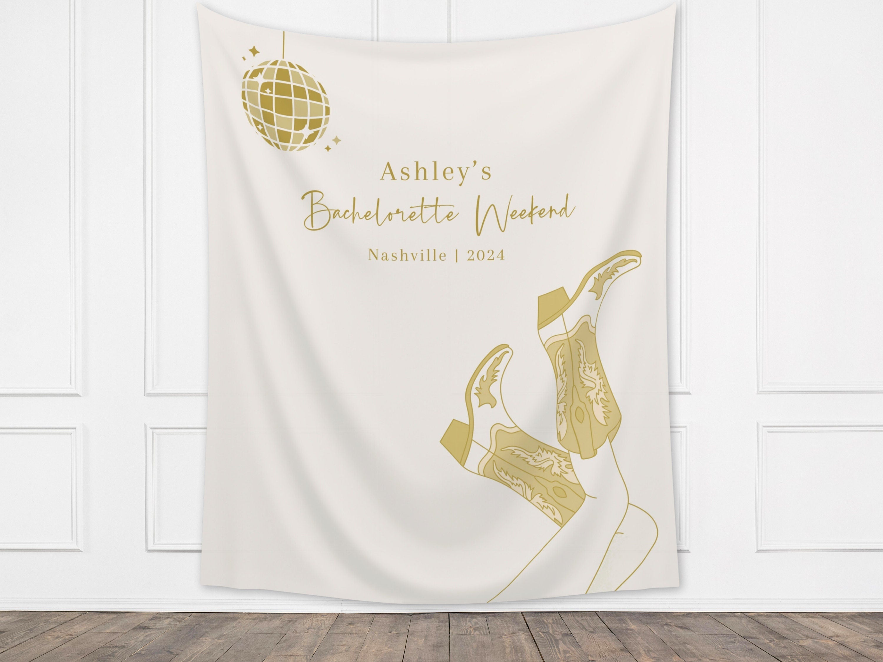 The Disco Cowgirl Custom Bachelorette Party Banner Backdrop