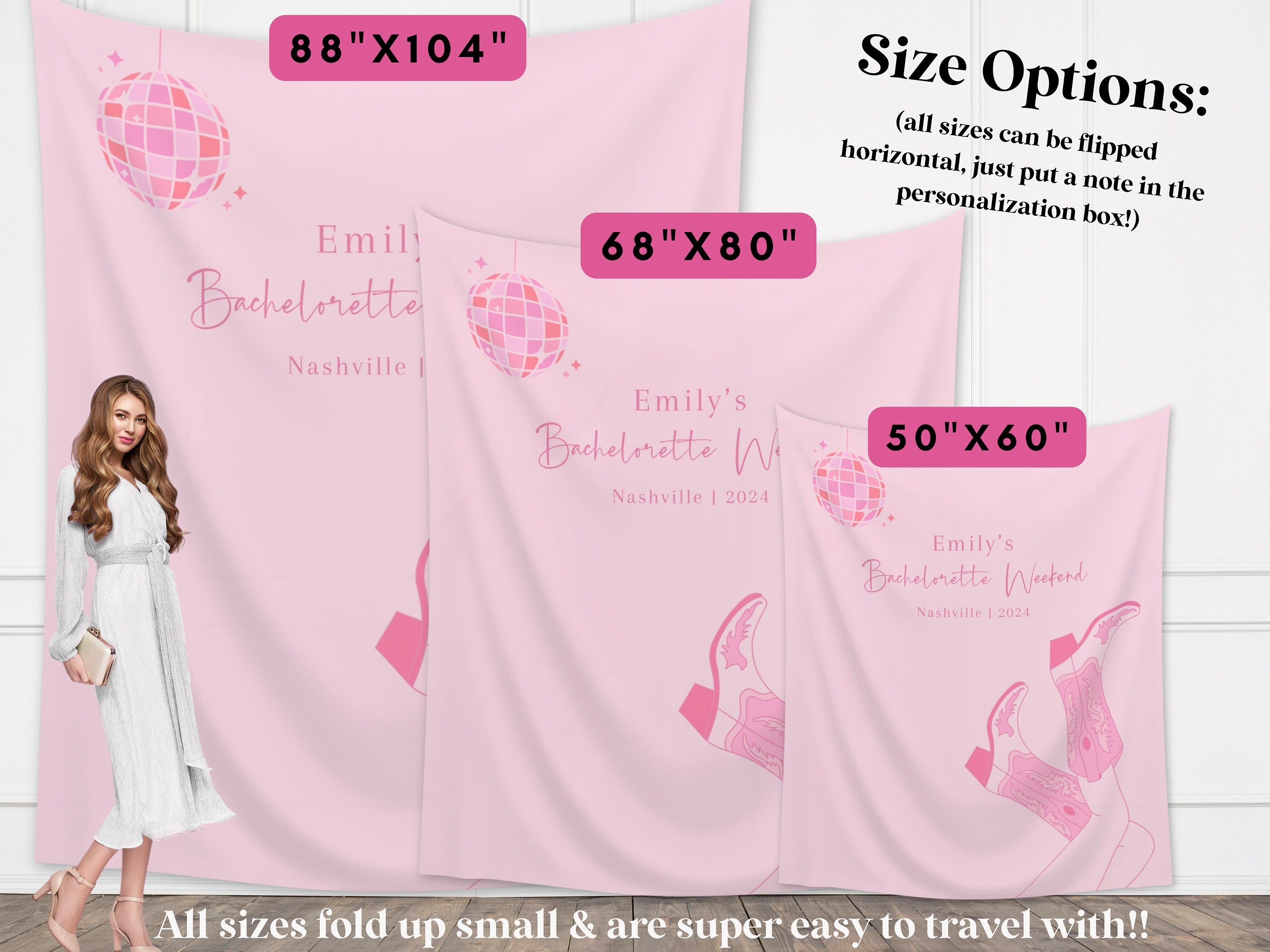 The Disco Cowgirl Custom Bachelorette Party Banner Backdrop