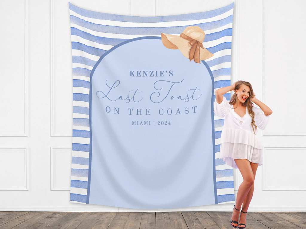 Last Toast Custom Beach Bachelorette Banner Backdrop