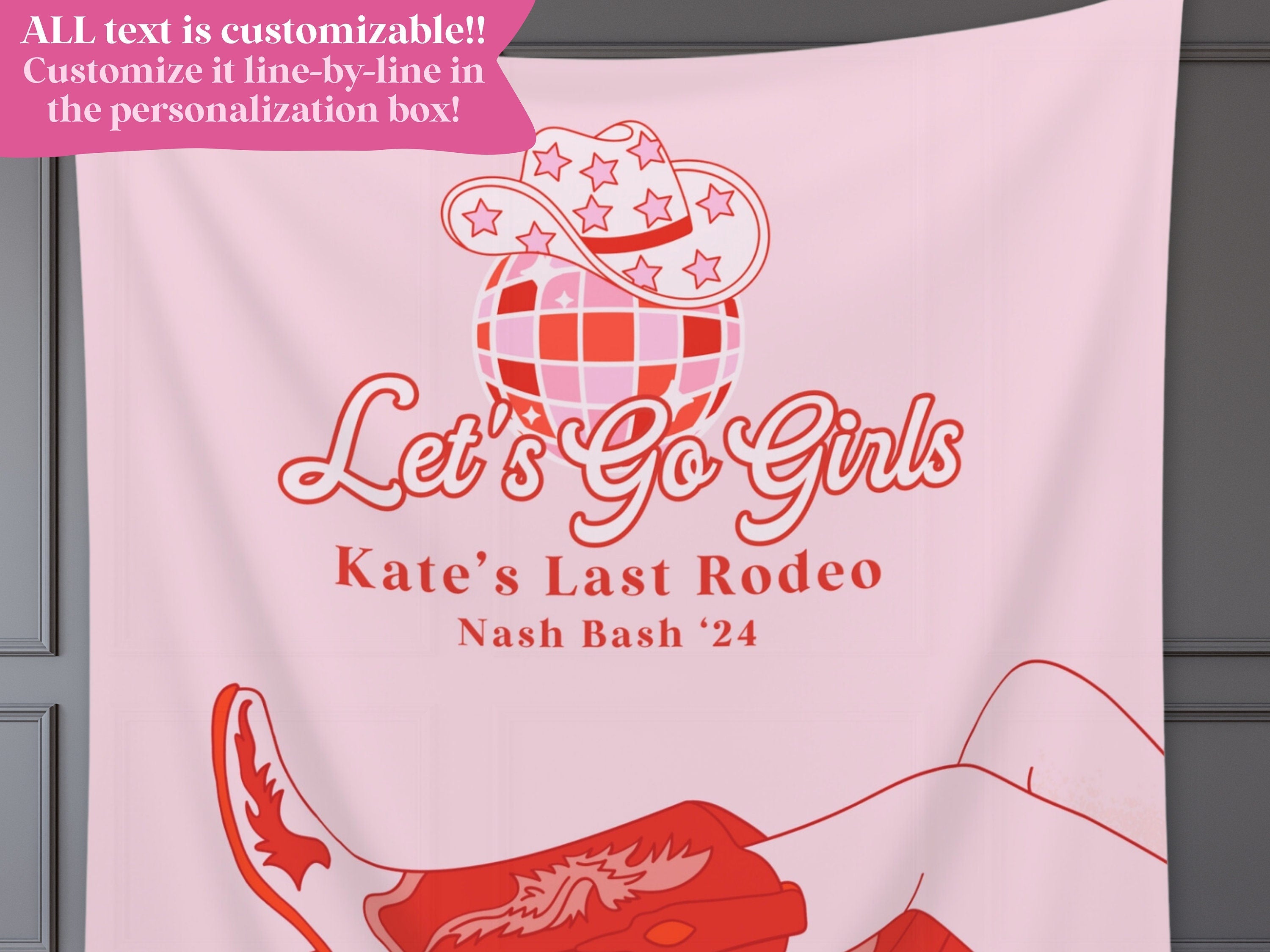 Let's Go Girls CustomBachelorette Banner Backdrop