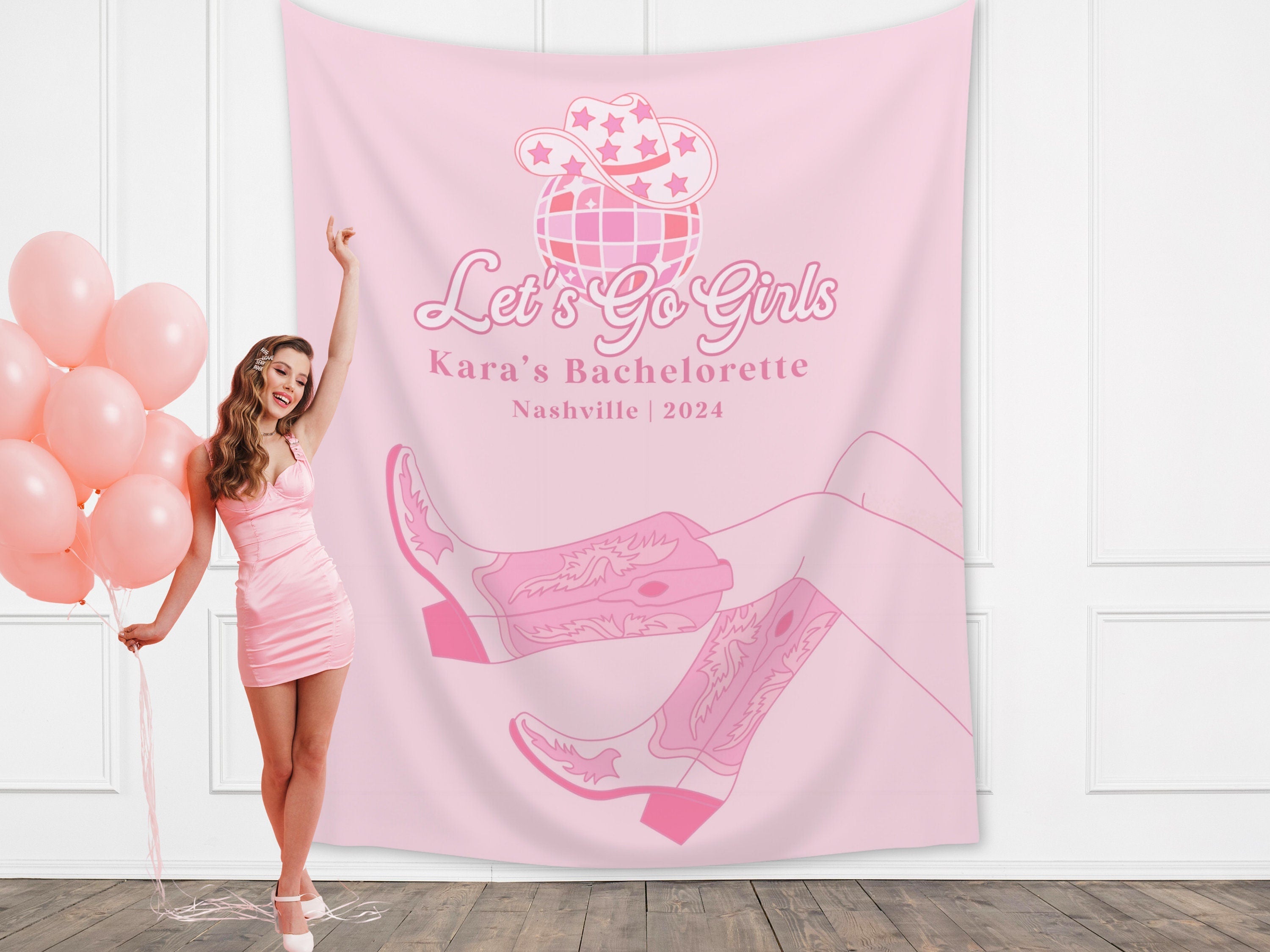 Let's Go Girls CustomBachelorette Banner Backdrop