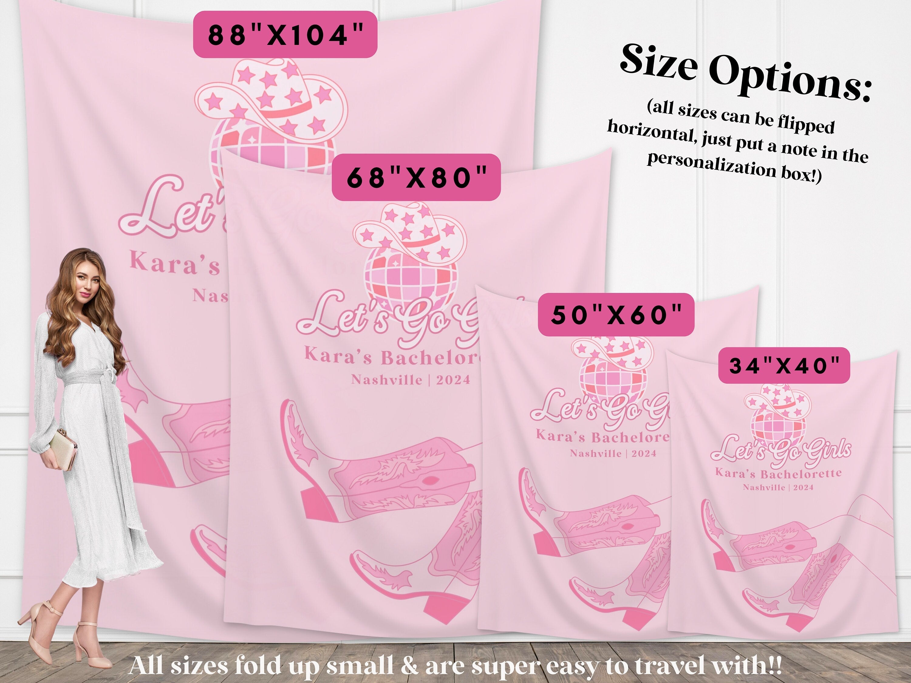 Let's Go Girls CustomBachelorette Banner Backdrop
