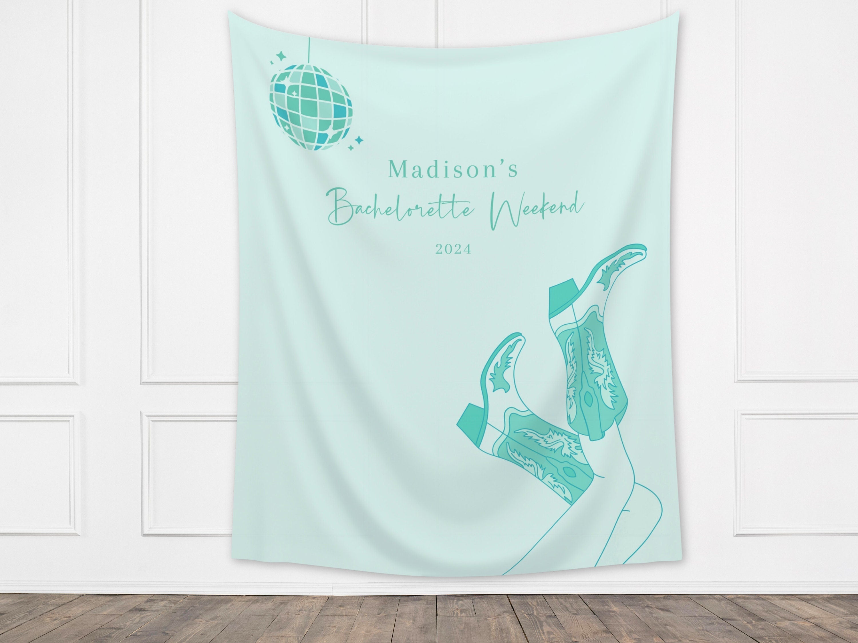 The Disco Cowgirl Custom Bachelorette Party Banner Backdrop