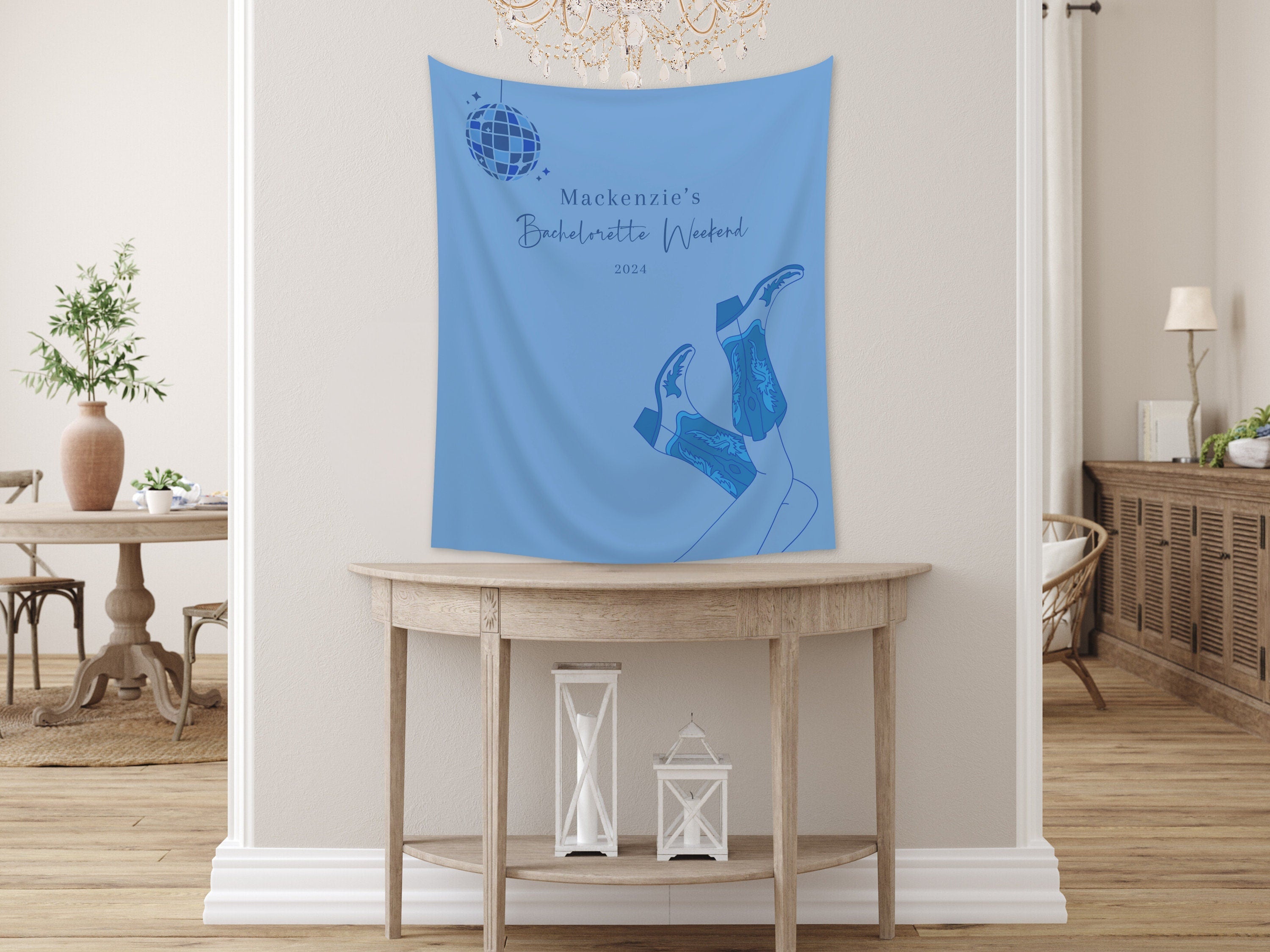 The Disco Cowgirl Custom Bachelorette Party Banner Backdrop