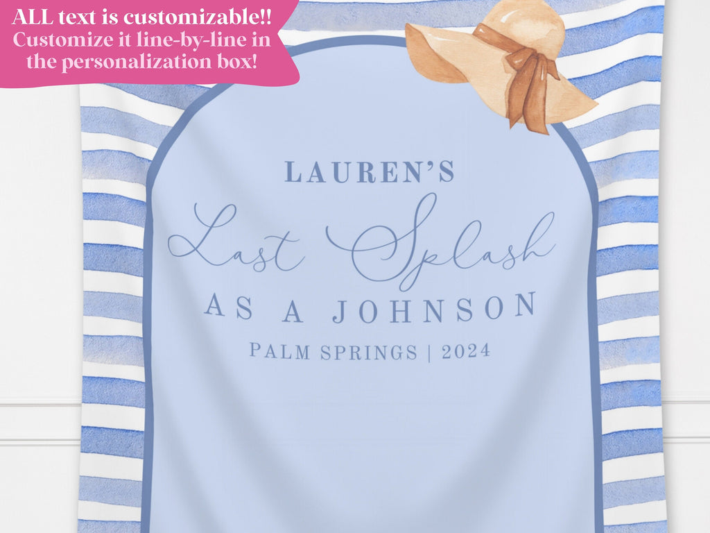 Last Toast Custom Beach Bachelorette Banner Backdrop