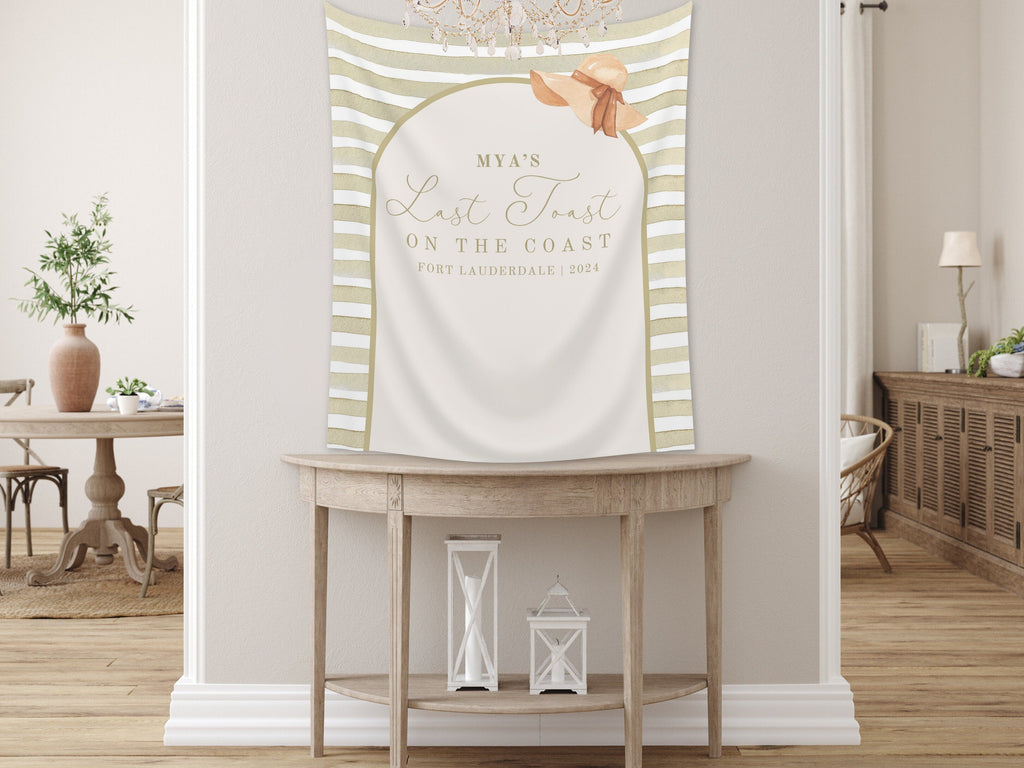 Last Toast Custom Beach Bachelorette Banner Backdrop