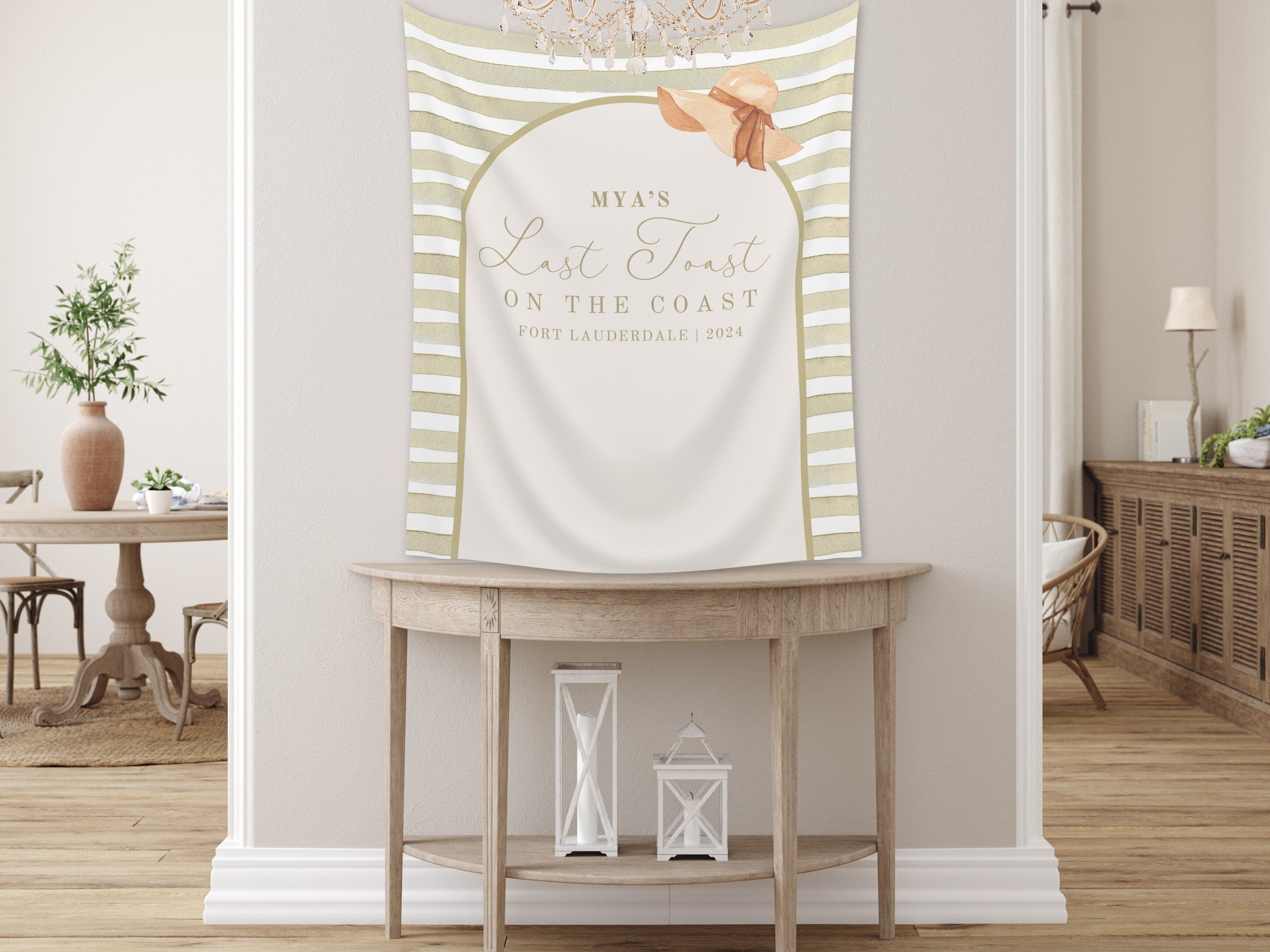 Last Toast Custom Beach Bachelorette Banner Backdrop