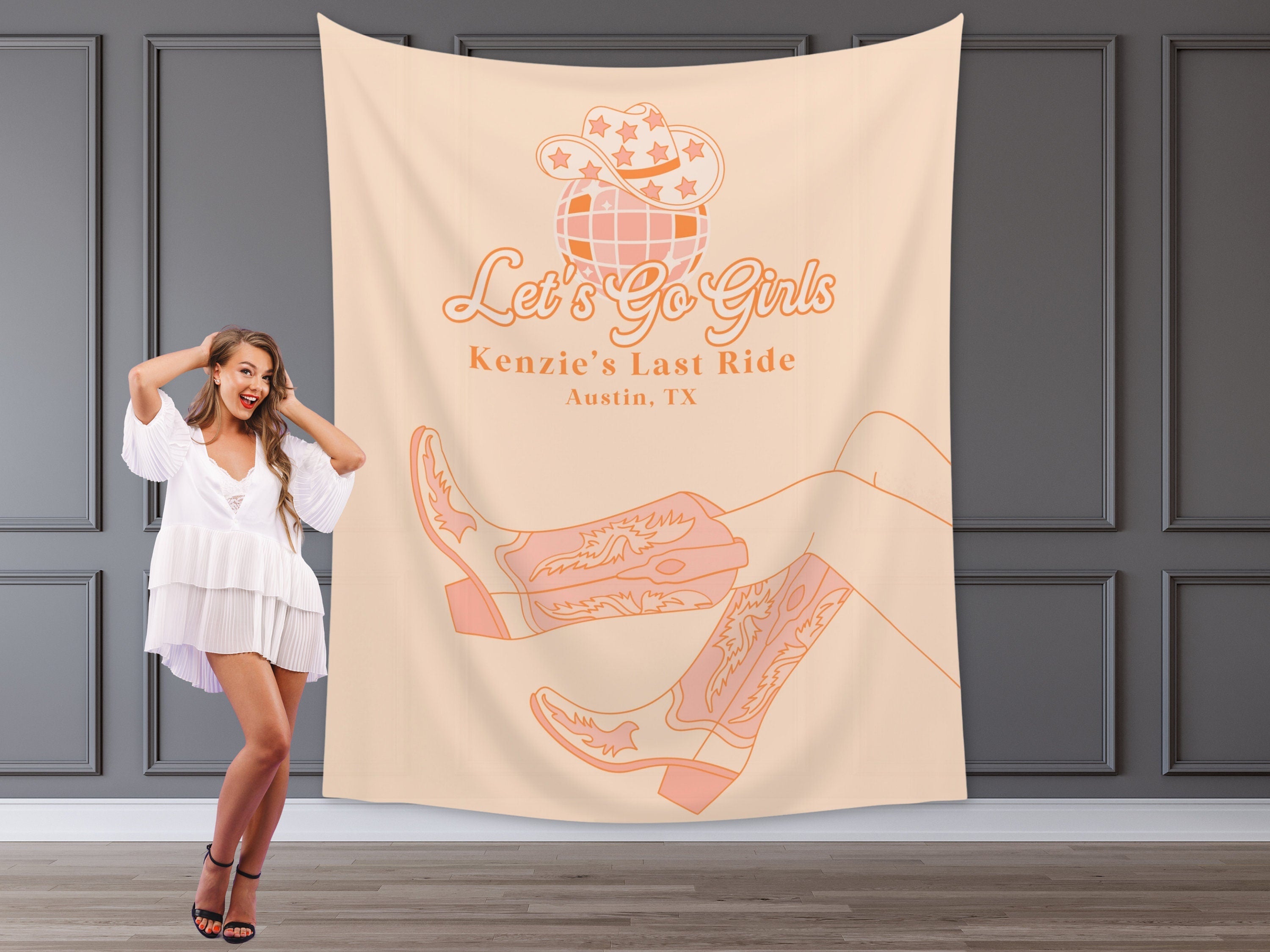 Let's Go Girls CustomBachelorette Banner Backdrop