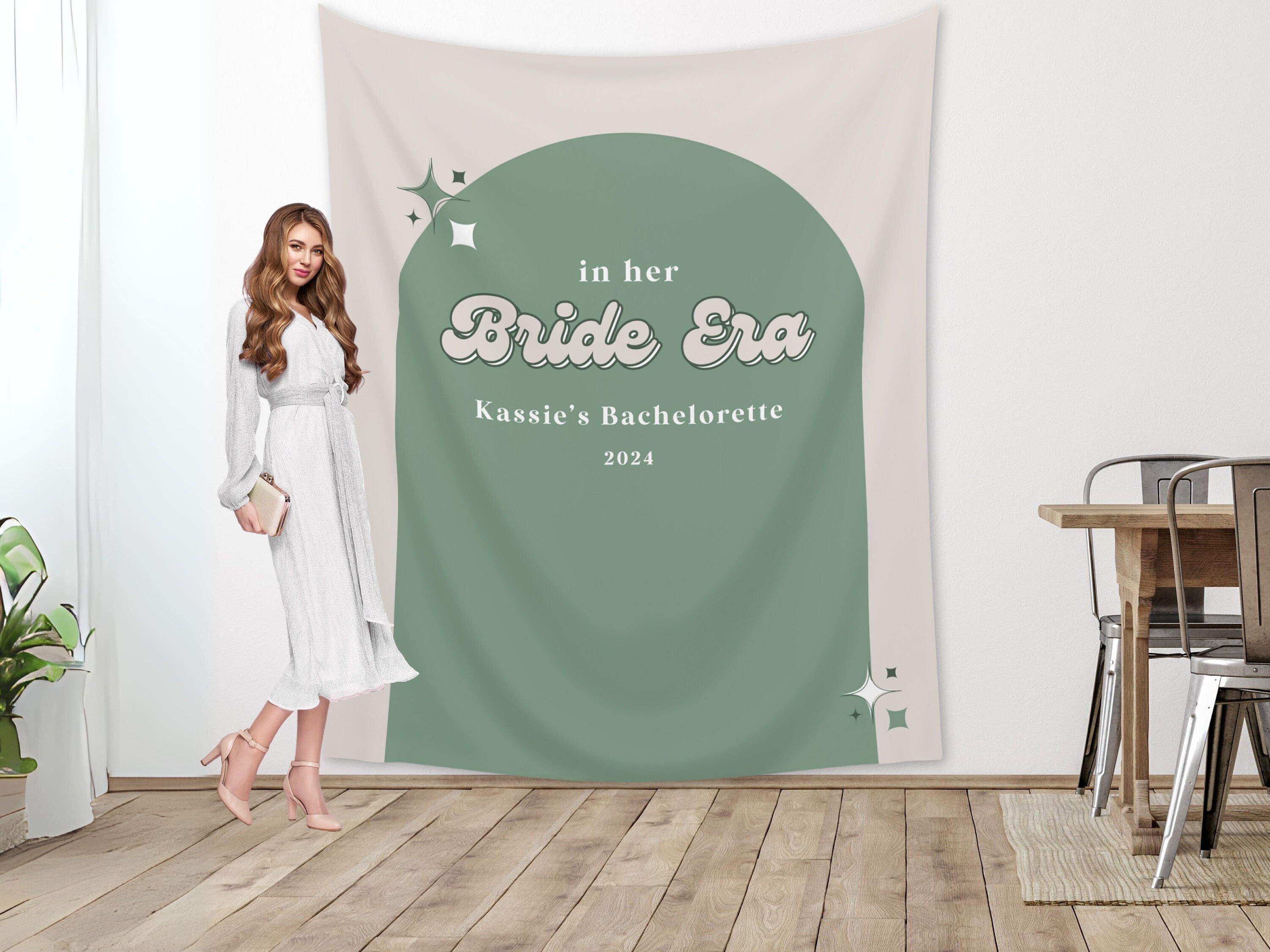 Retro Bride Era Custom Banner Backdrop