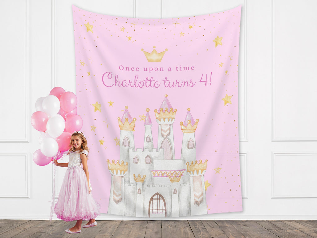 Princess Party Custom Banner, Magical Birthday Backdrop, Pink Girl Birthday Party Décor, Unicorn, Baby Shower, Girl 1st Birthday Girl Gift