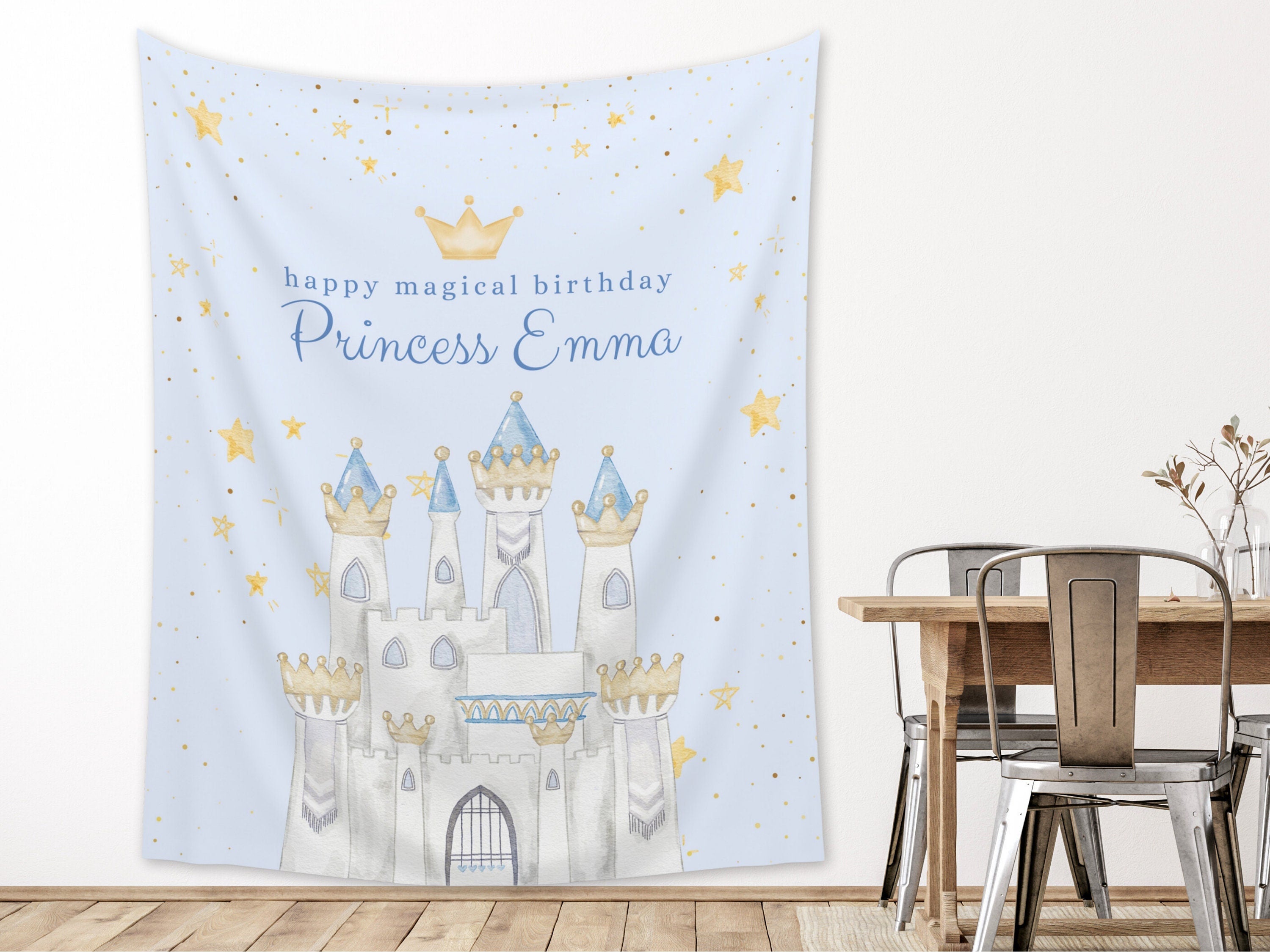 Princess Party Custom Banner, Magical Birthday Backdrop, Pink Girl Birthday Party Décor, Unicorn, Baby Shower, Girl 1st Birthday Girl Gift