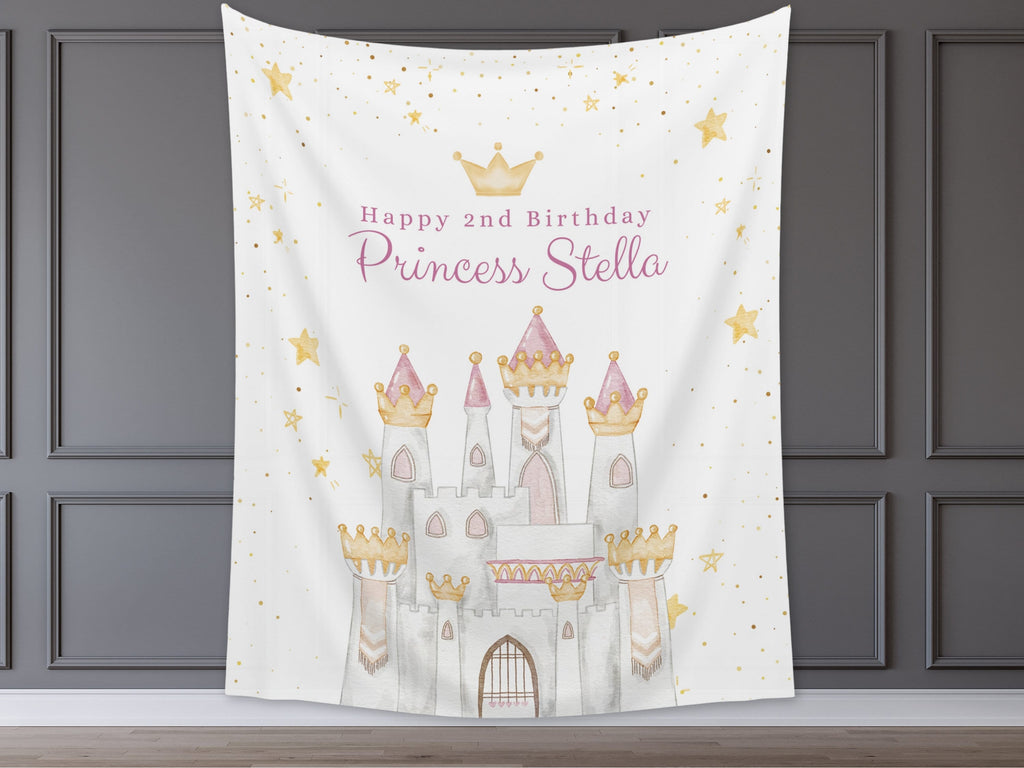 Princess Party Custom Banner, Magical Birthday Backdrop, Pink Girl Birthday Party Décor, Unicorn, Baby Shower, Girl 1st Birthday Girl Gift