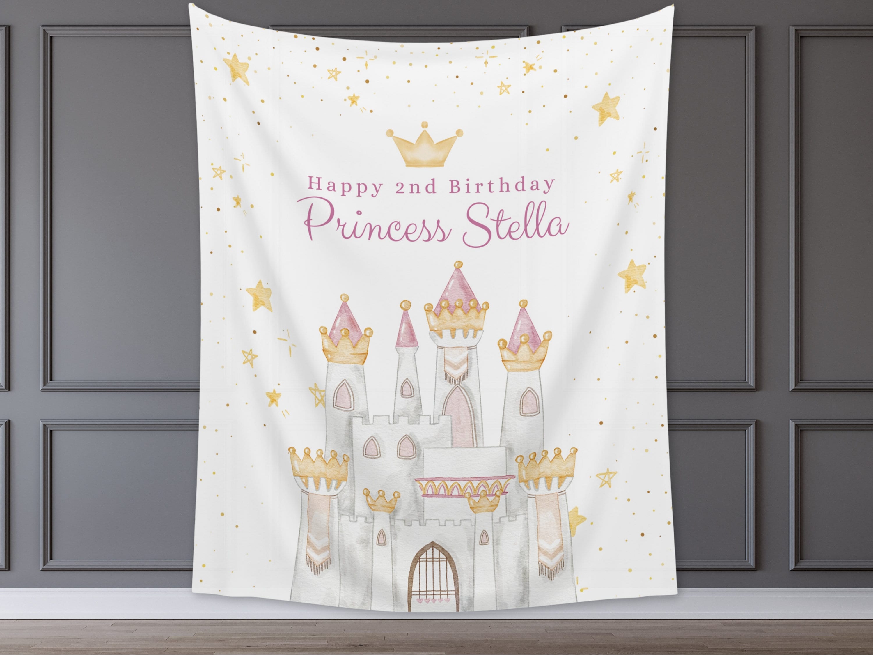 Princess Party Custom Banner, Magical Birthday Backdrop, Pink Girl Birthday Party Décor, Unicorn, Baby Shower, Girl 1st Birthday Girl Gift