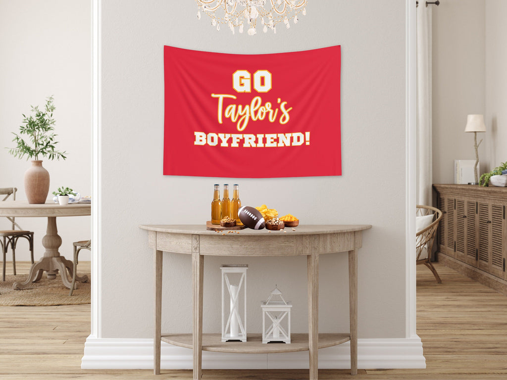 Go Taylor's Boyfriend Banner Super Bowl LIX Party Décor