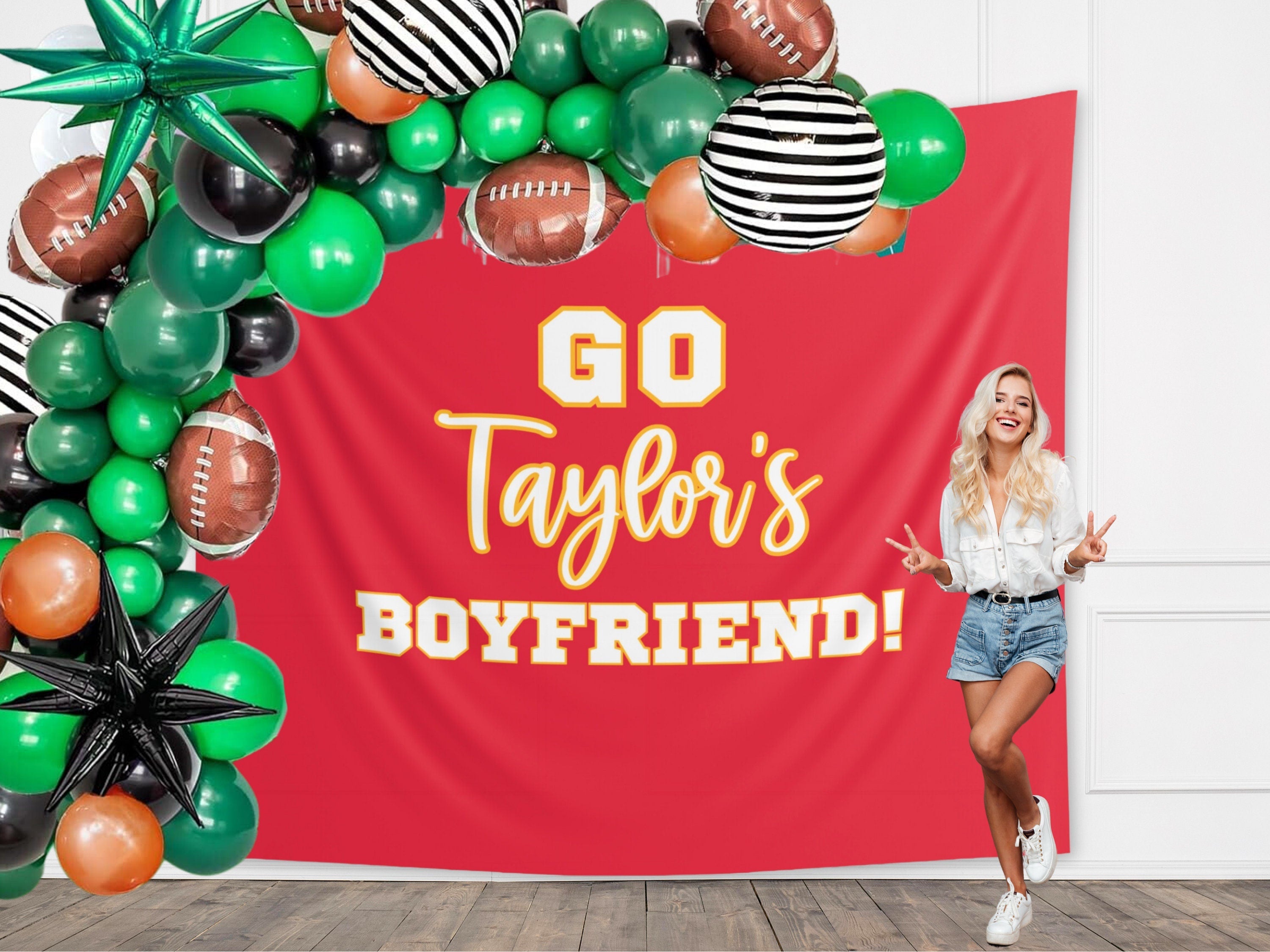 Go Taylor's Boyfriend Banner Super Bowl LIX Party Décor