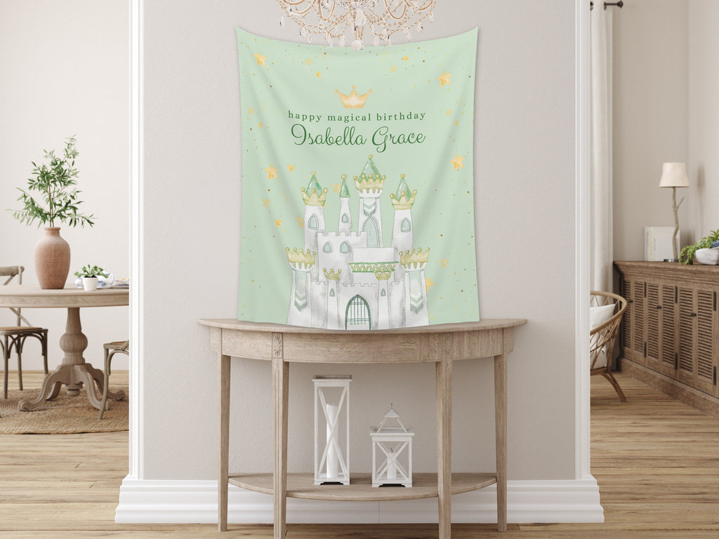 Princess Party Custom Banner, Magical Birthday Backdrop, Pink Girl Birthday Party Décor, Unicorn, Baby Shower, Girl 1st Birthday Girl Gift