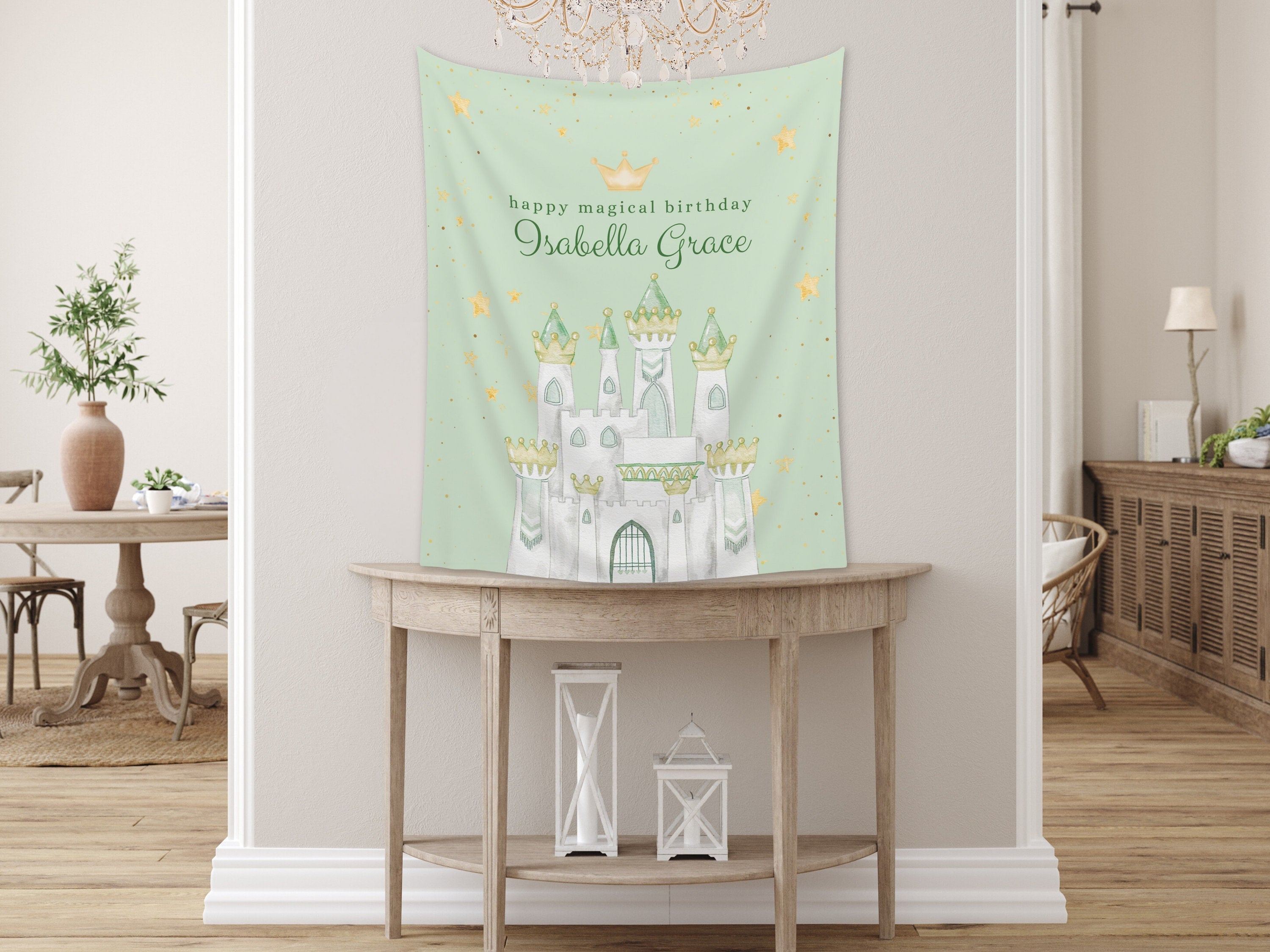 Princess Party Custom Banner, Magical Birthday Backdrop, Pink Girl Birthday Party Décor, Unicorn, Baby Shower, Girl 1st Birthday Girl Gift