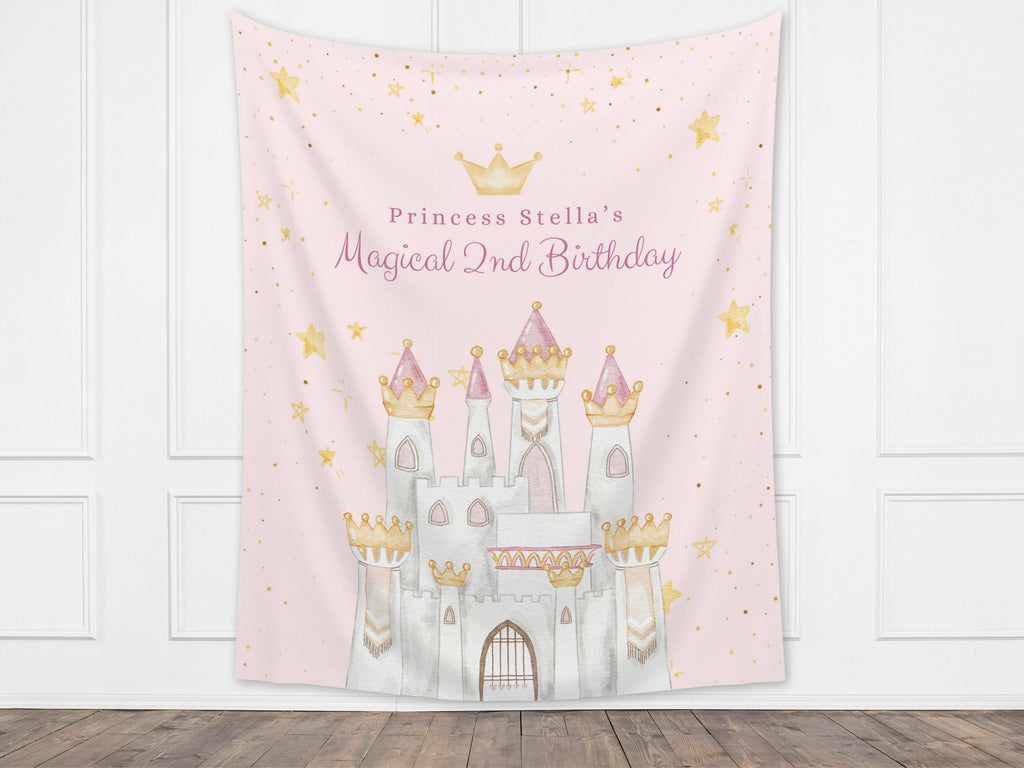 Princess Party Custom Banner, Magical Birthday Backdrop, Pink Girl Birthday Party Décor, Unicorn, Baby Shower, Girl 1st Birthday Girl Gift