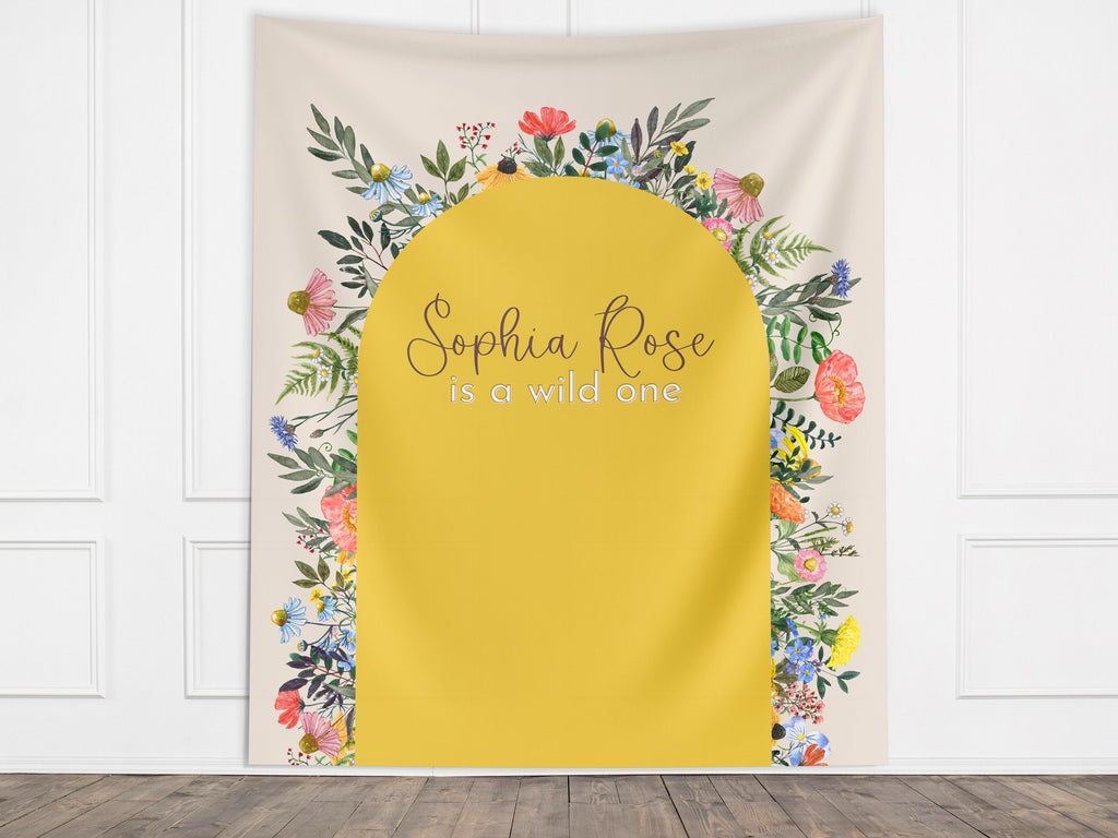 Little Wildflower Custom Birthday Banner Backdrop