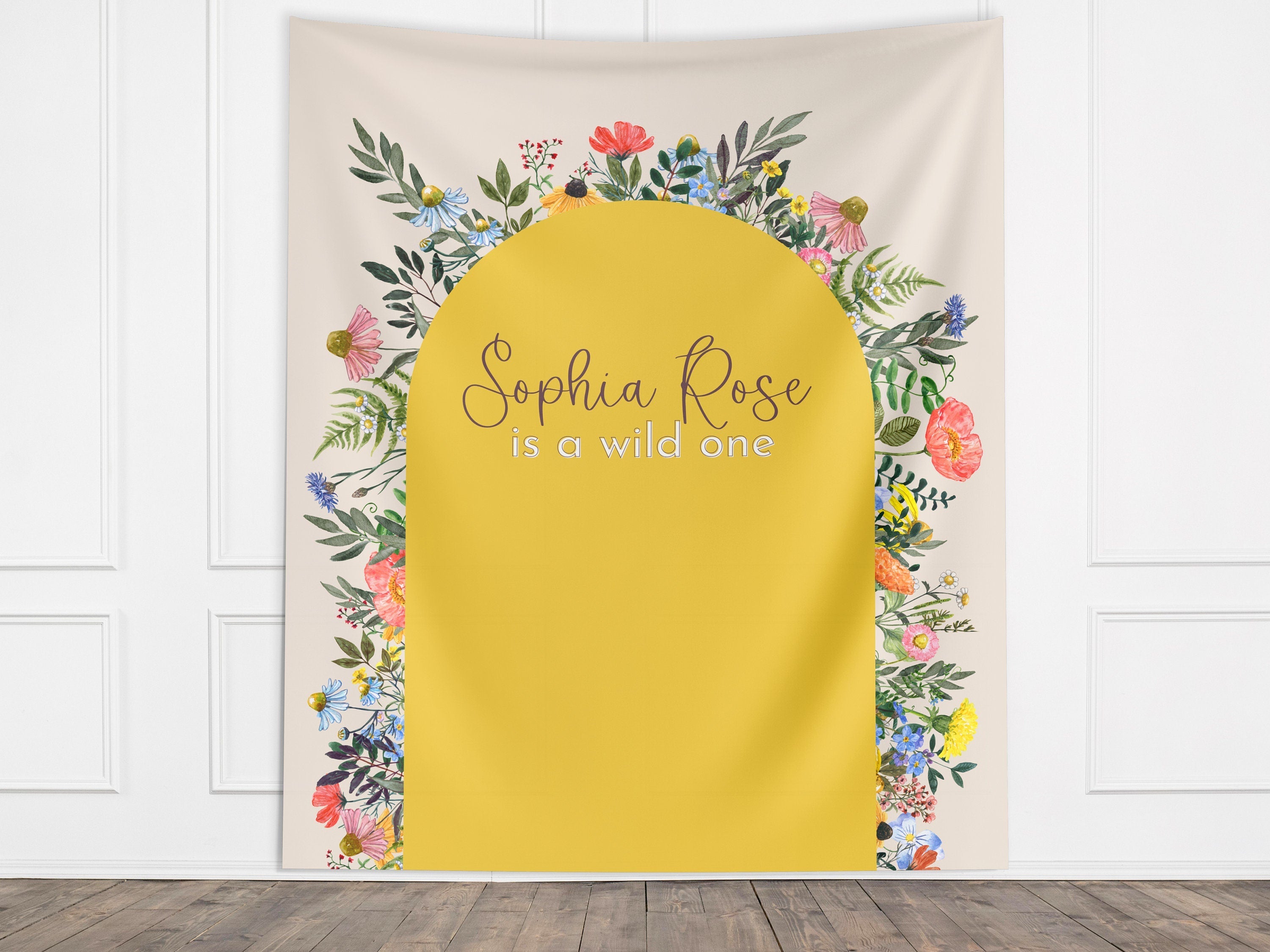 Little Wildflower Custom Birthday Banner Backdrop