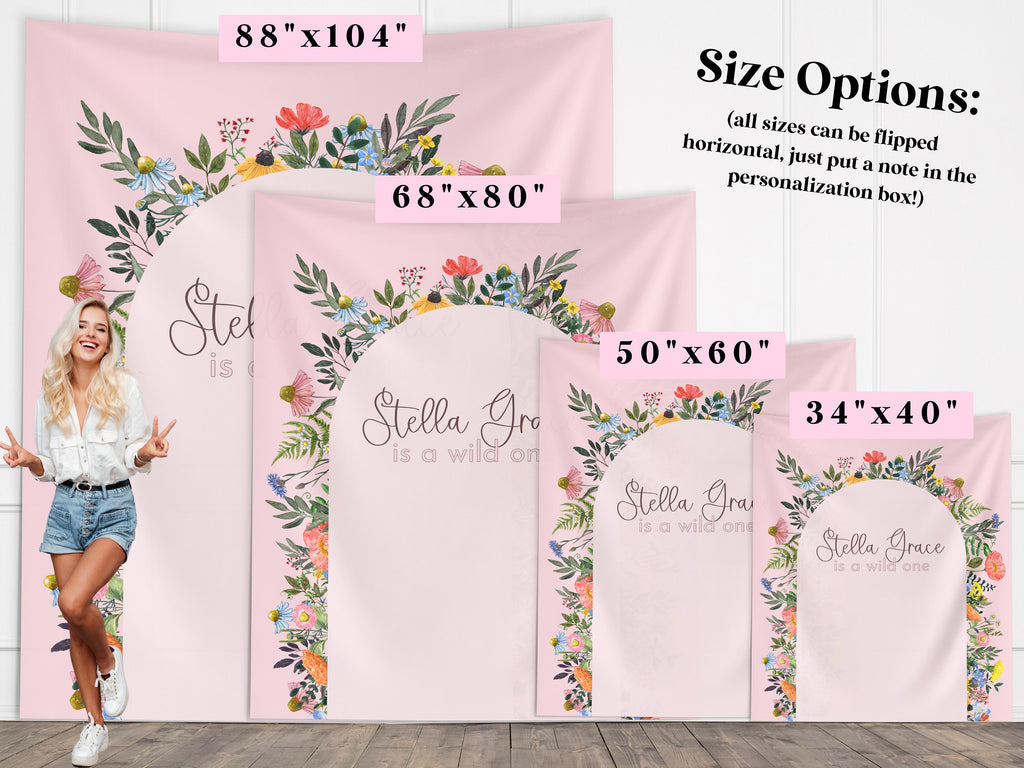 Little Wildflower Custom Birthday Banner Backdrop