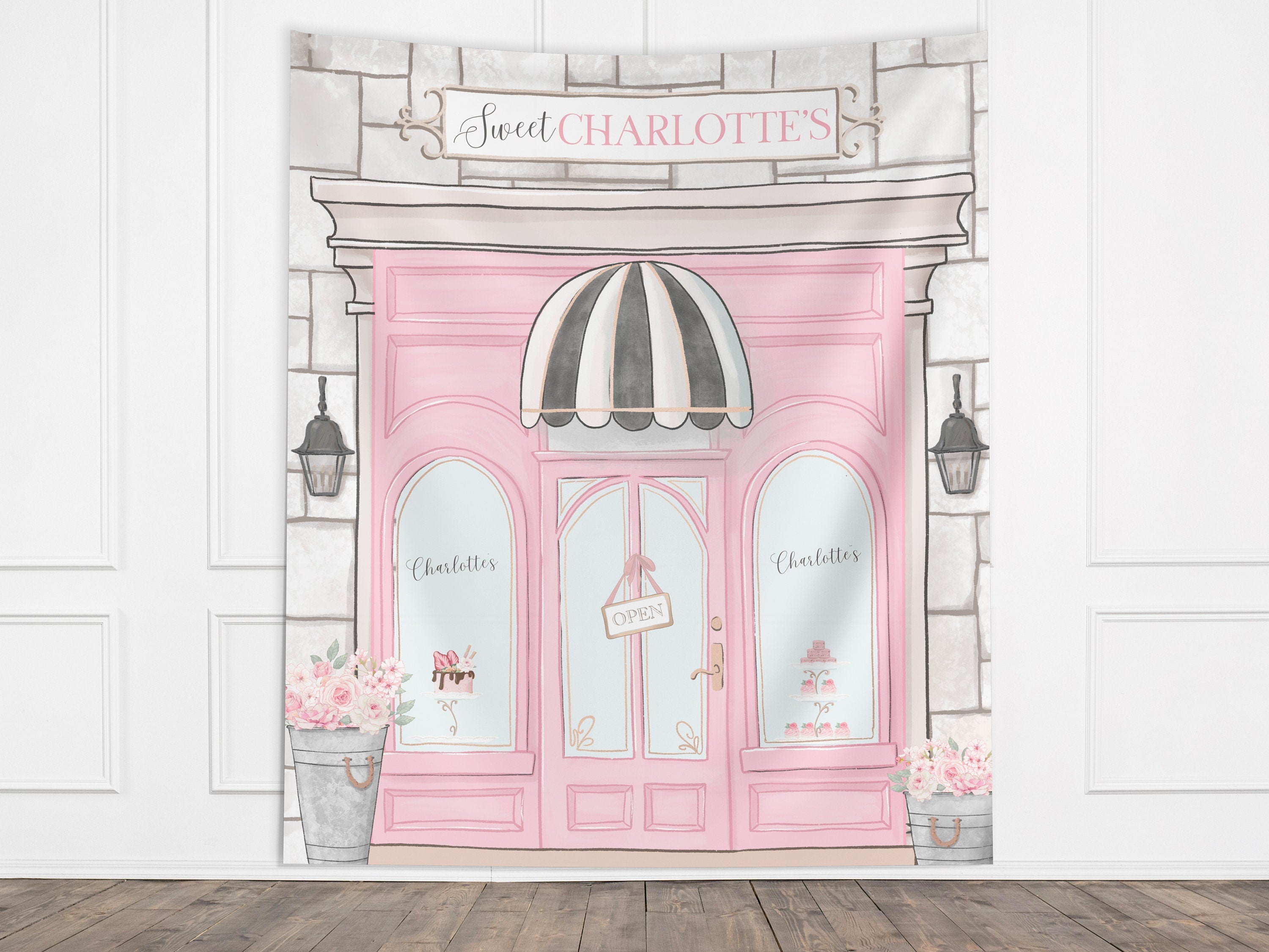 Paris Café Bakery Party Banner Backdrop