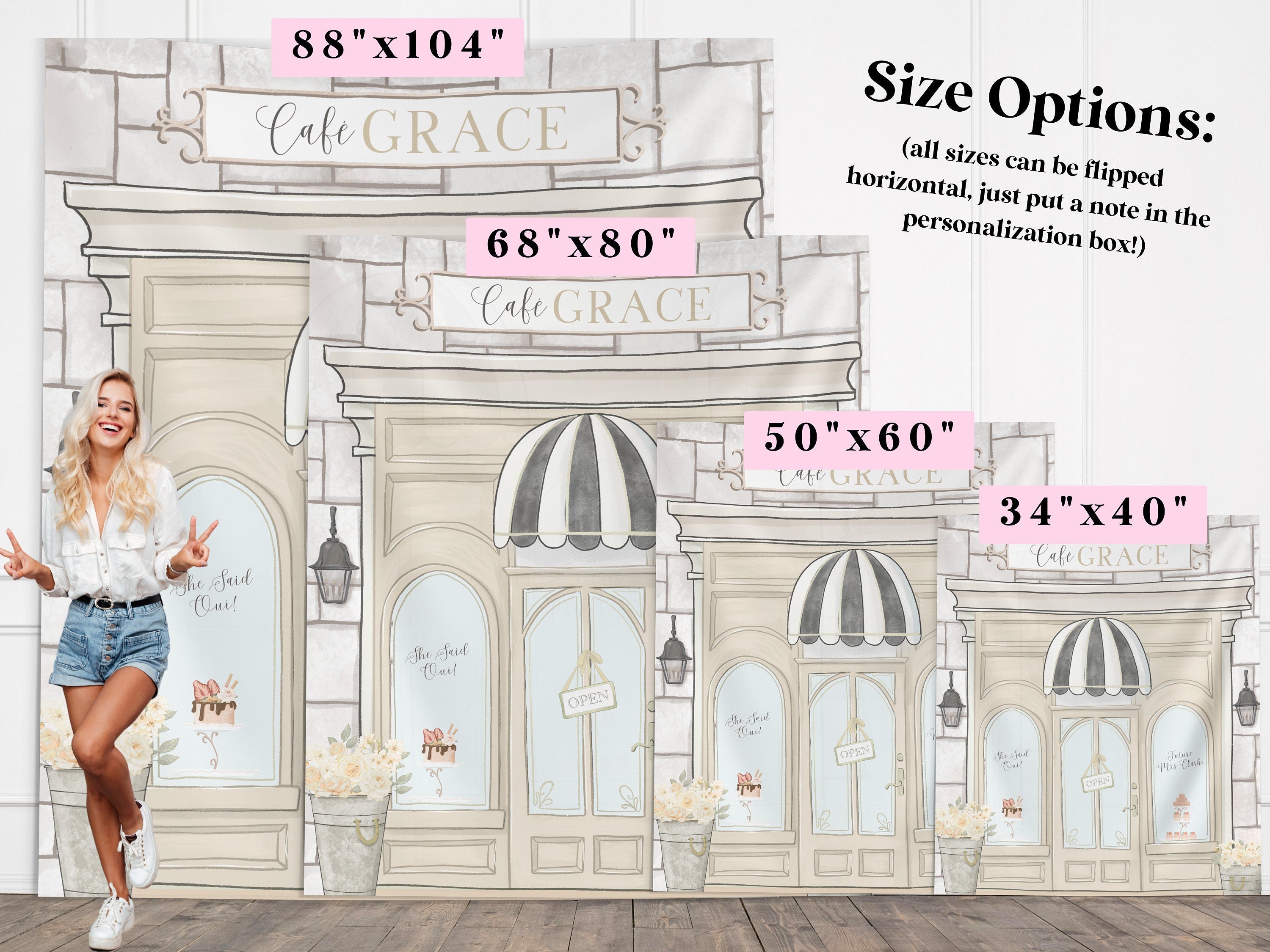 Paris Café Bakery Party Banner Backdrop