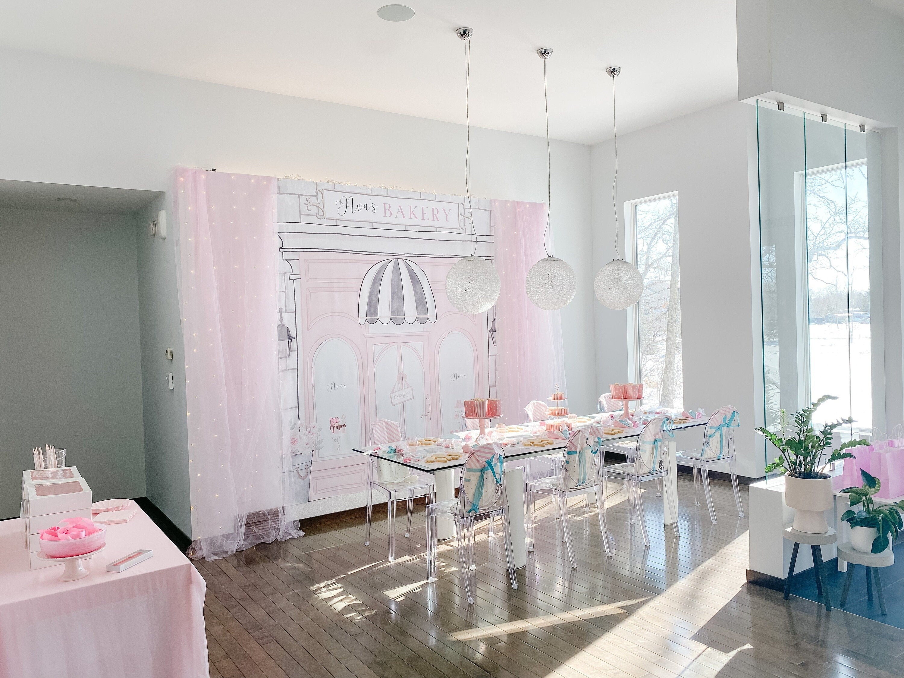 Paris Café Bakery Party Banner Backdrop