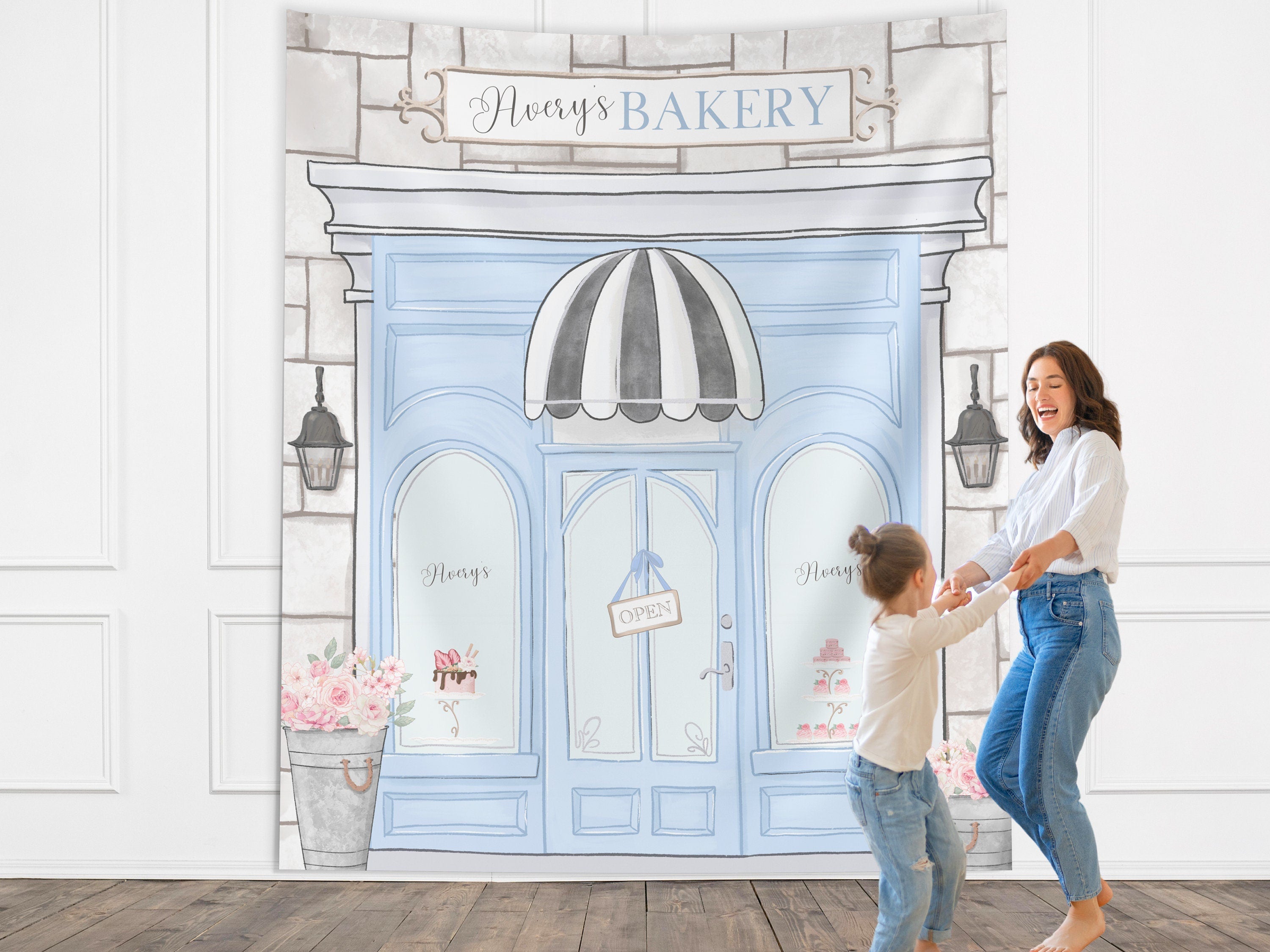 Paris Café Bakery Party Banner Backdrop