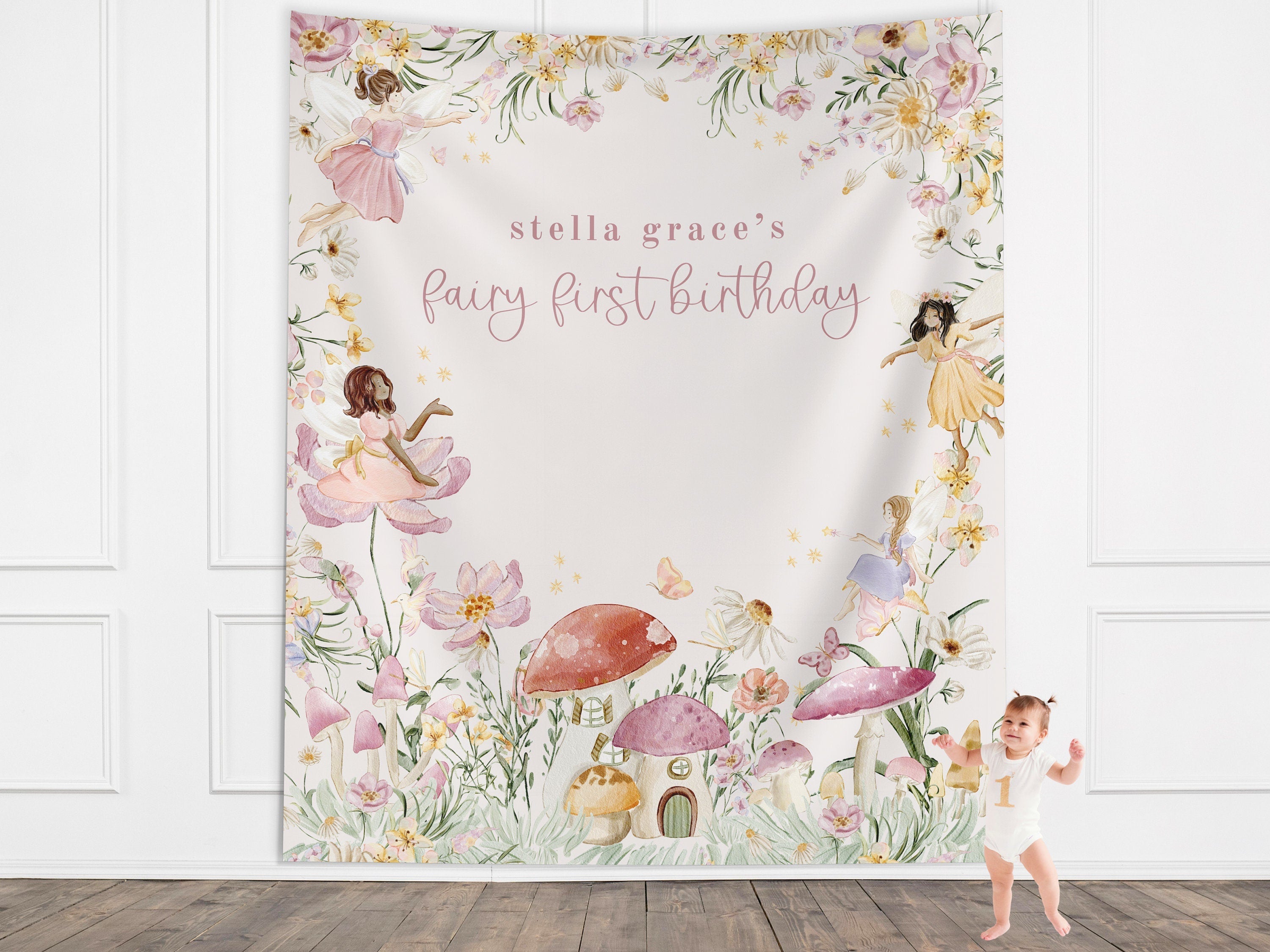 Whimsical Fairy Woodlands Birthday Banner