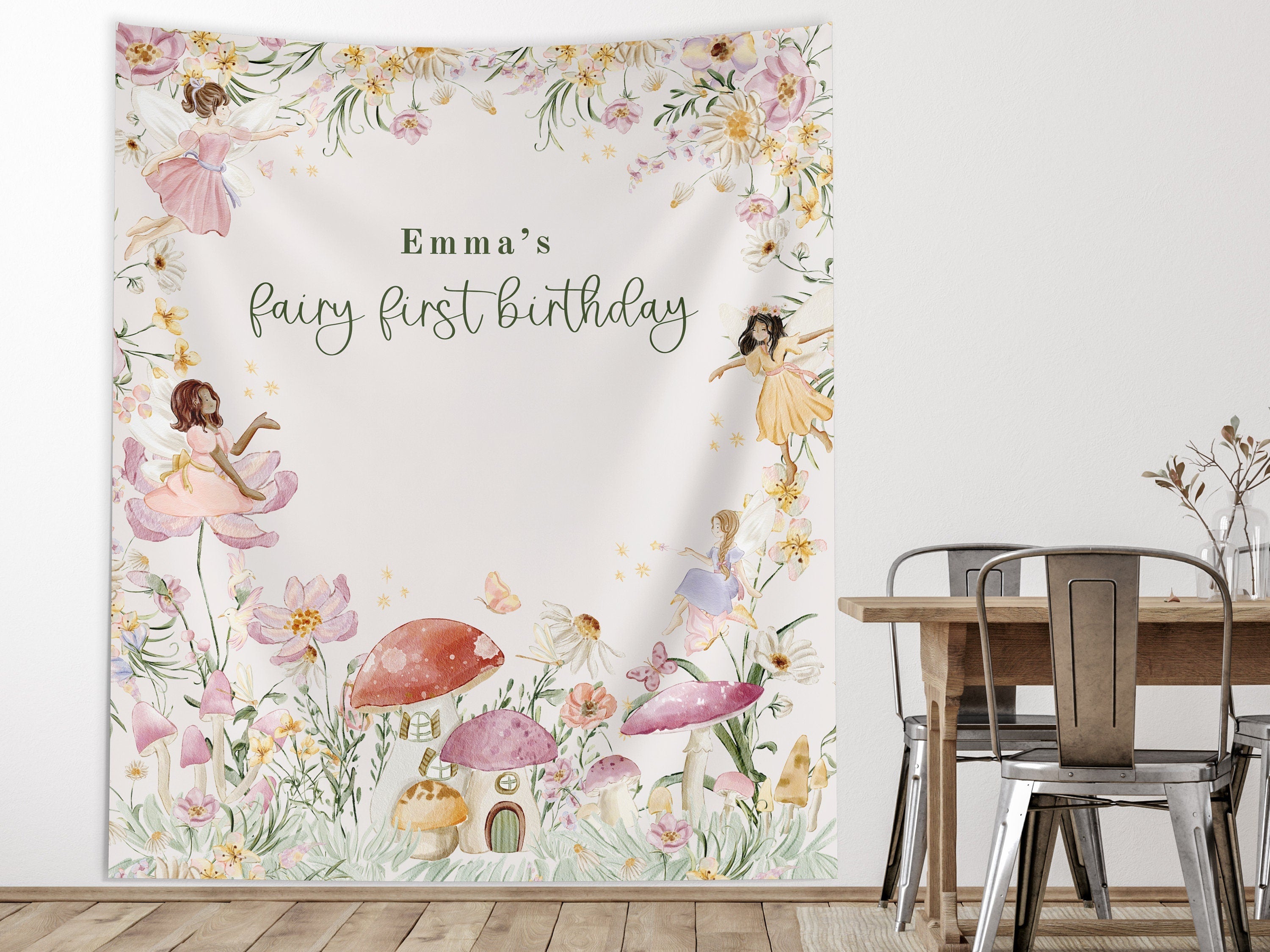 Whimsical Fairy Woodlands Birthday Banner