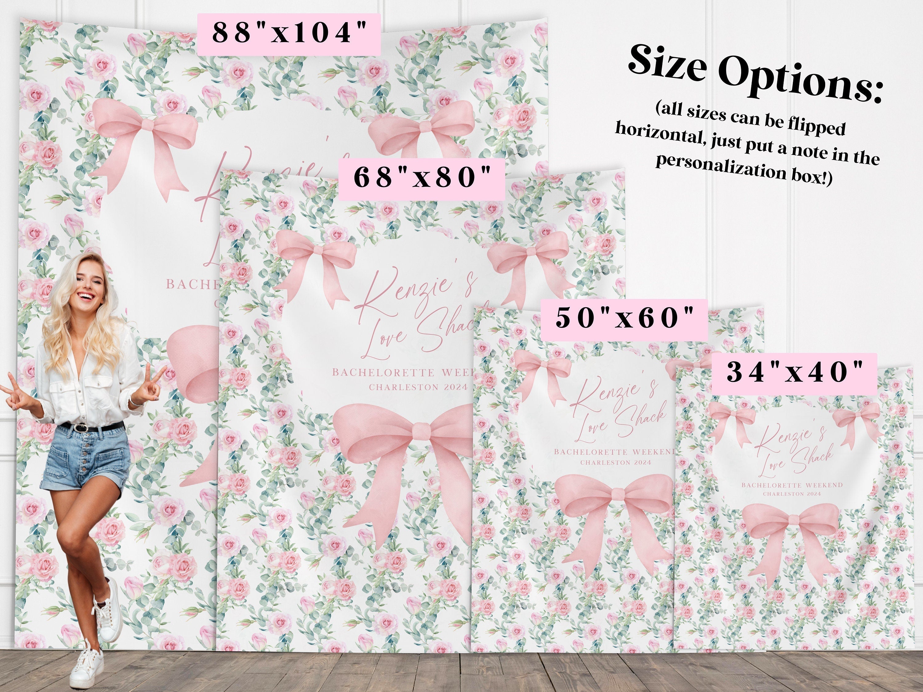 LoveShack Chic Floral & Bows Custom Banner